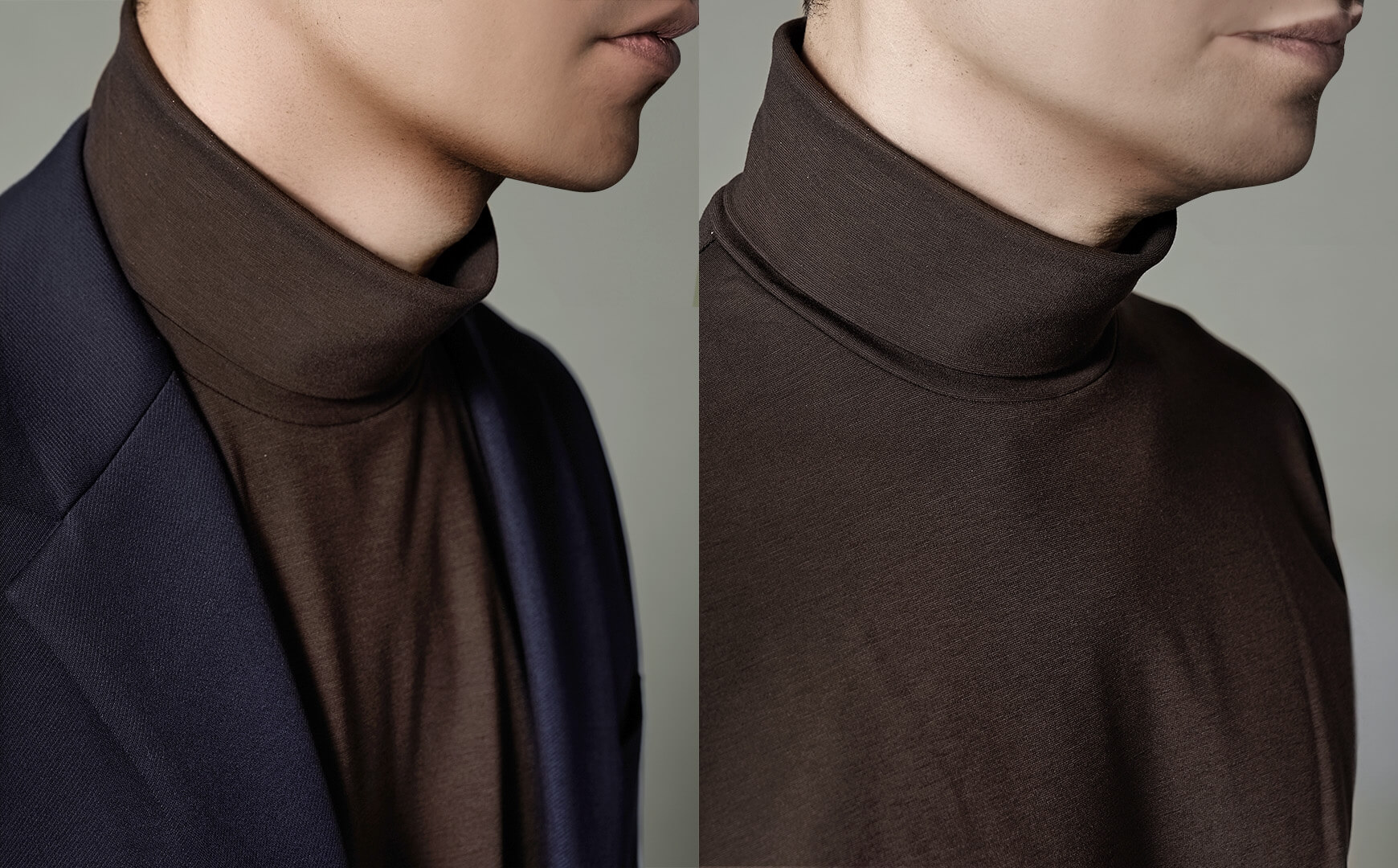 タートルネックのサイズ感とフィット感