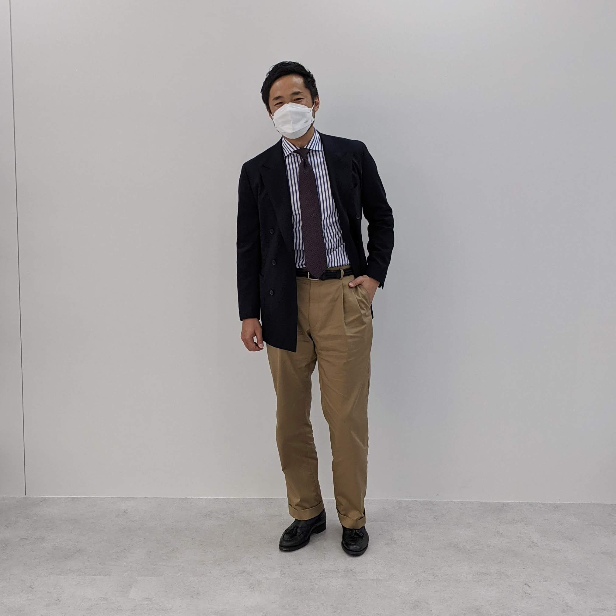 WASHABLE WOOL STRETCH ブルーツイルビジネスカジュアルジャケット 