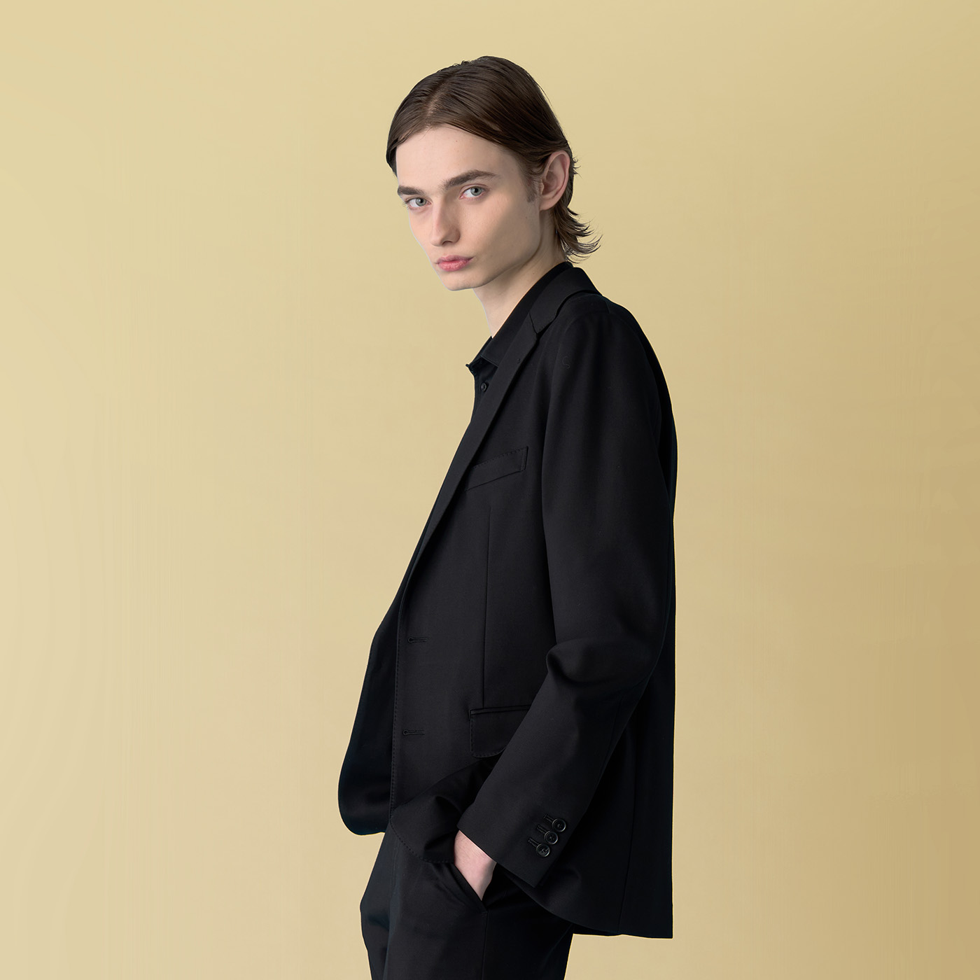 the row idaho XL コットンツイル　ブラック　未使用 Obine ジャケット ビスコース＆ウール ブラック – The Row