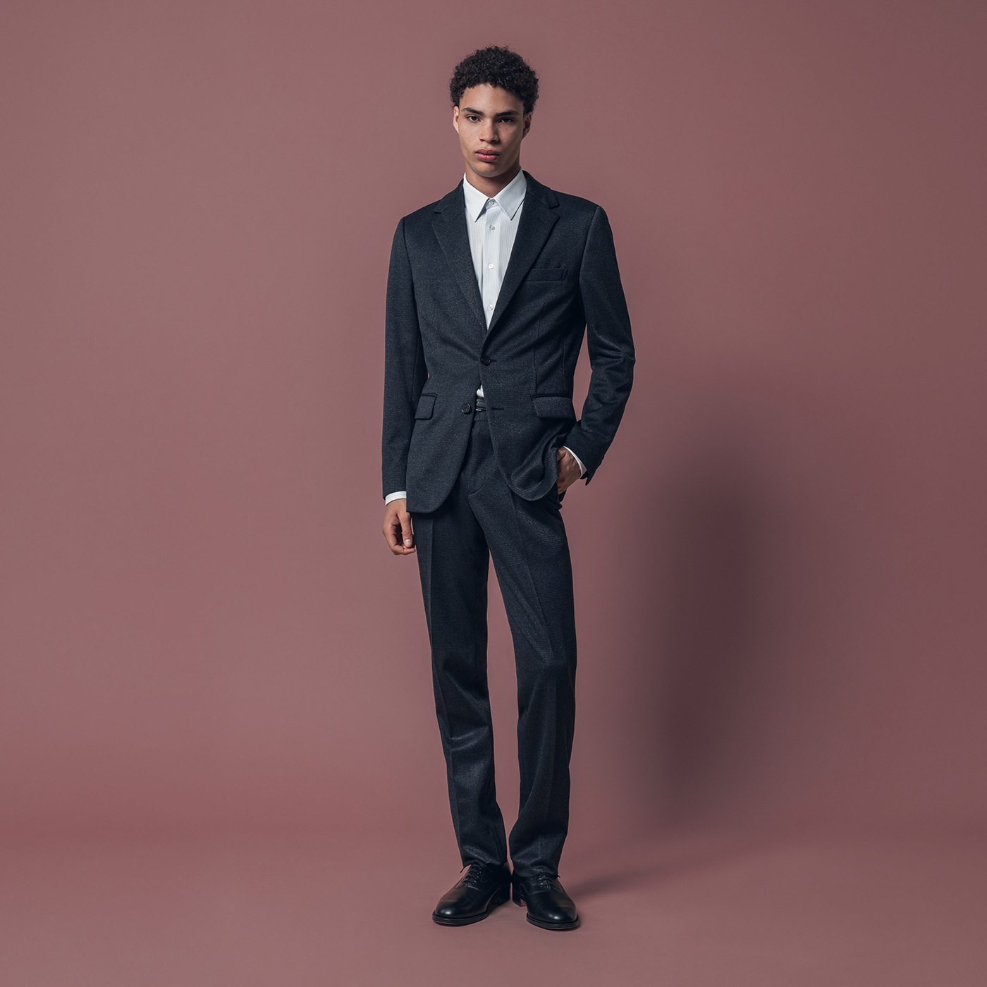 santaniello テーラード 春夏 3者混 グレンチェック ネイビー 46 TAILOR CLOTH シルク混 チェック スーツ