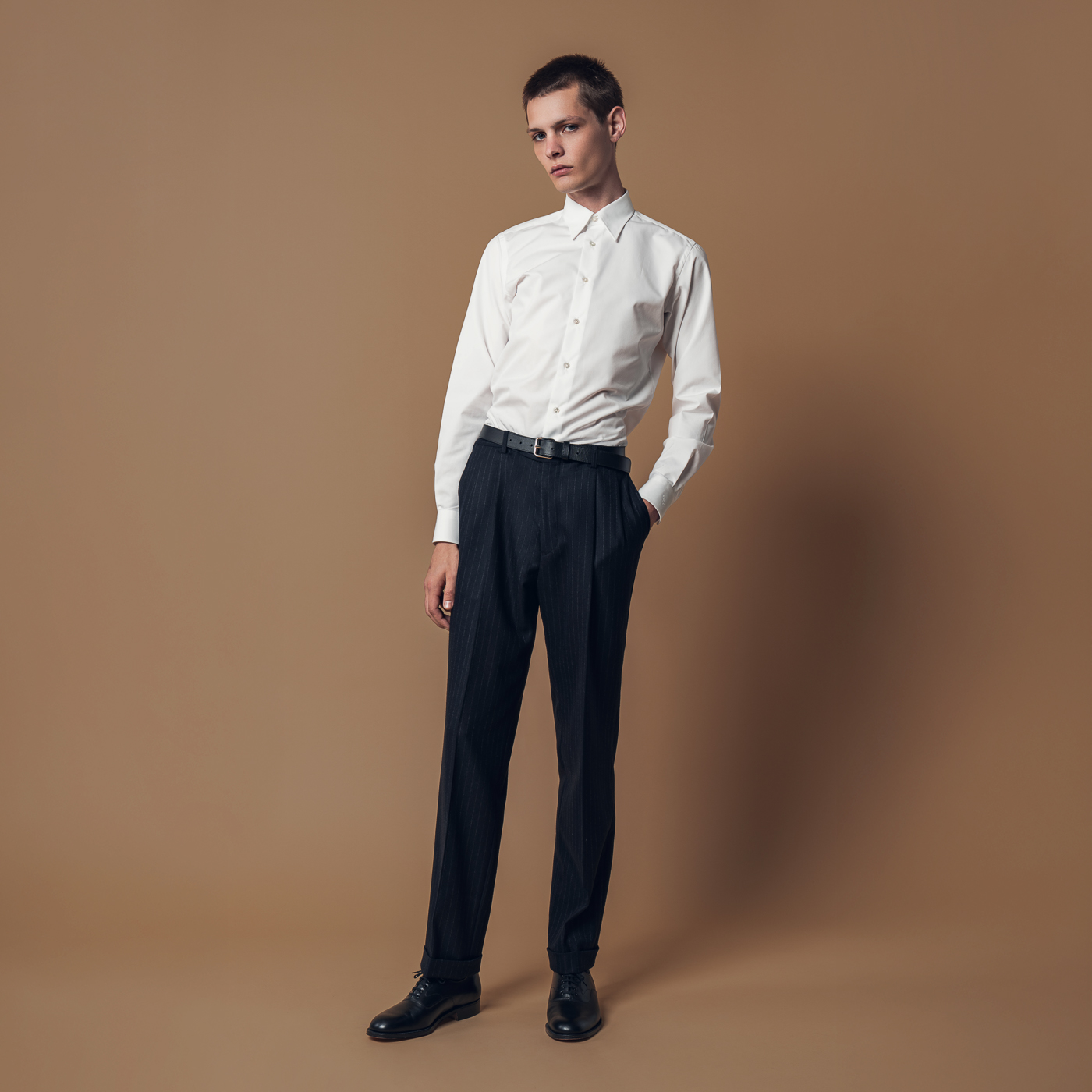 クラシカルなストライプ柄のセットアップスタイル | オーダースーツの