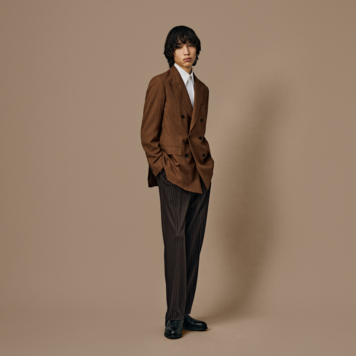 ウーブンボンデッドレザーブラックベルト | FABRIC TOKYO