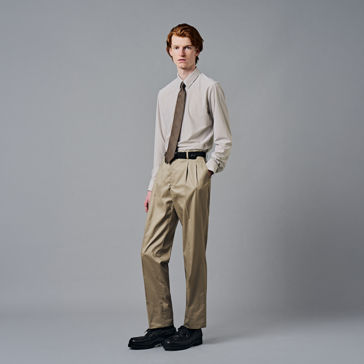 シルクブラウングレンチェックタイ | FABRIC TOKYO