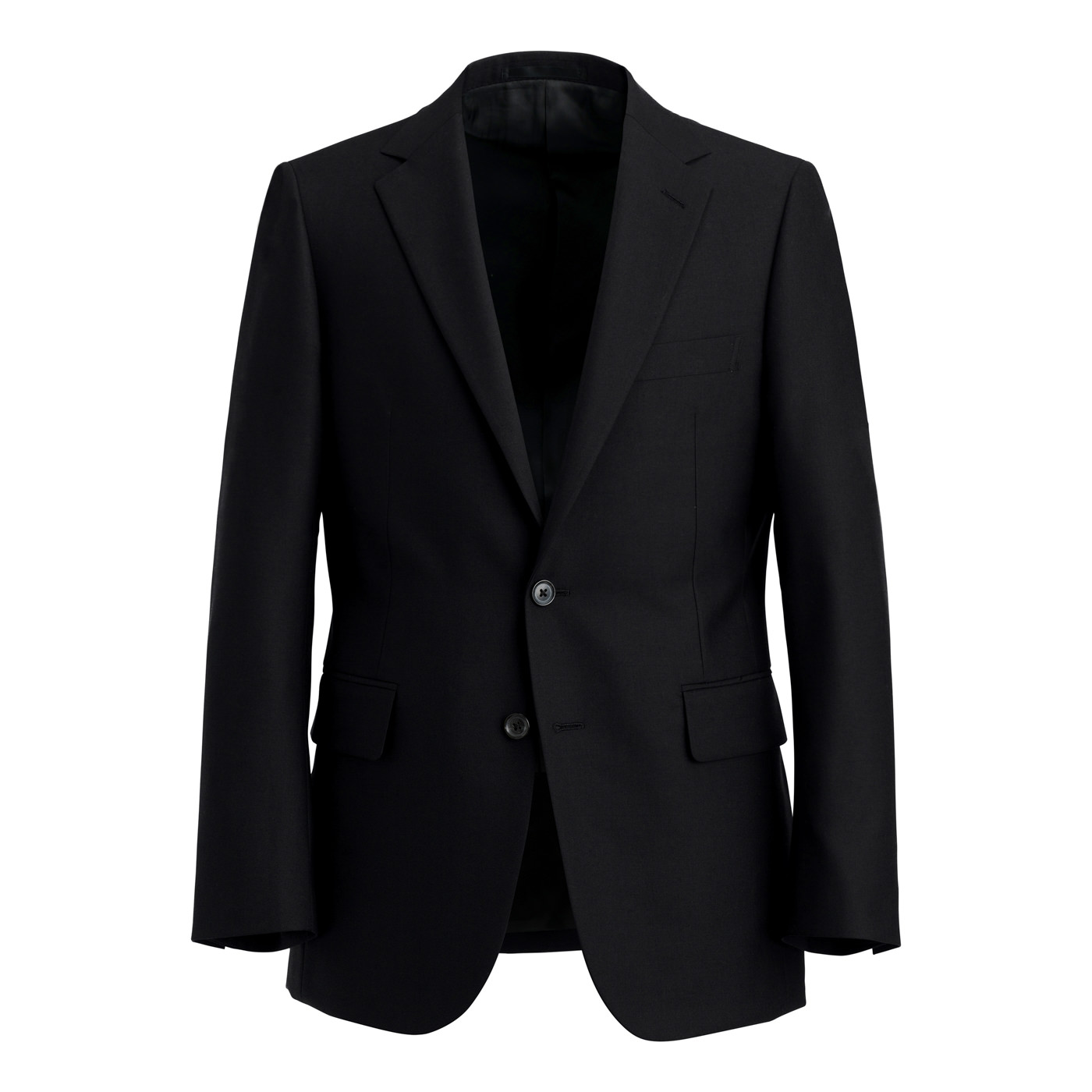 KUZURI SILK WOOL ダークネイビーシャークスキンツーピーススーツ 