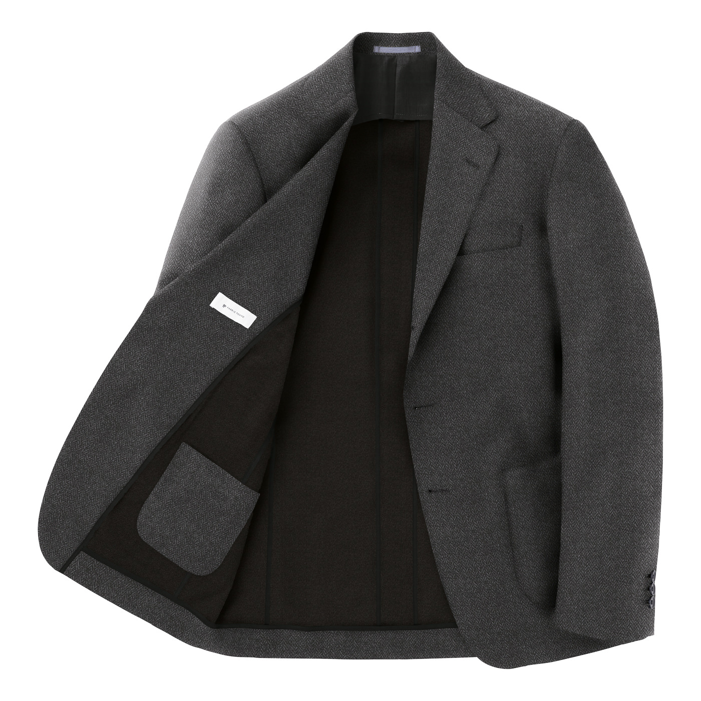 TECH TWEED JERSEY グレーヘリンボーンビジネスカジュアルセットアップ 