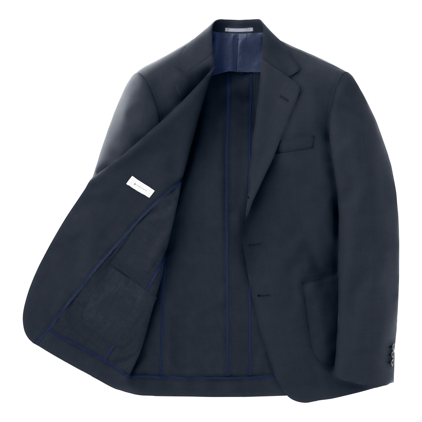 WASHABLE WOOL STRETCH ダークブルーツイルビジネスカジュアル 