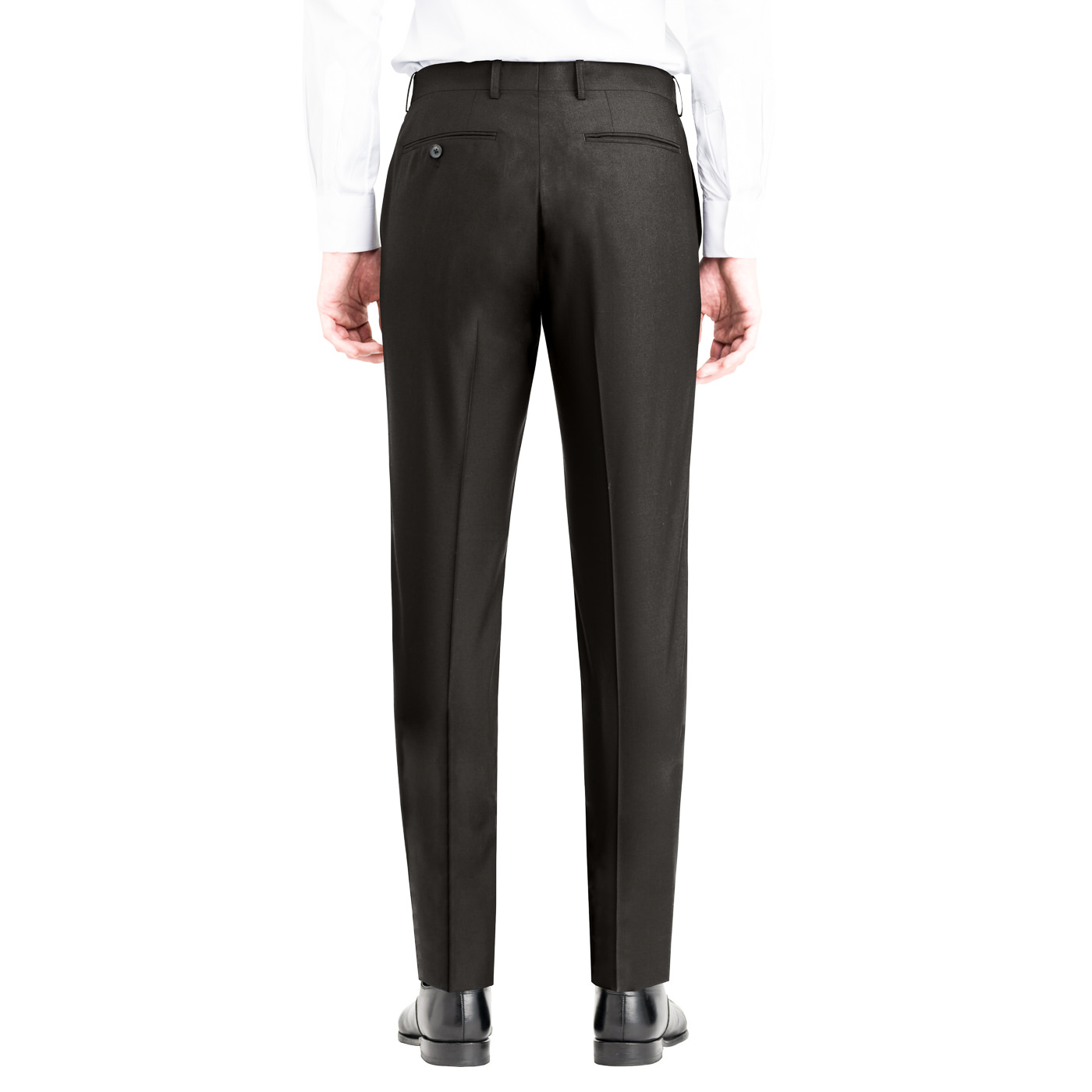 WASHABLE WOOL STRETCH ダークブラウンツイルビジネスカジュアル