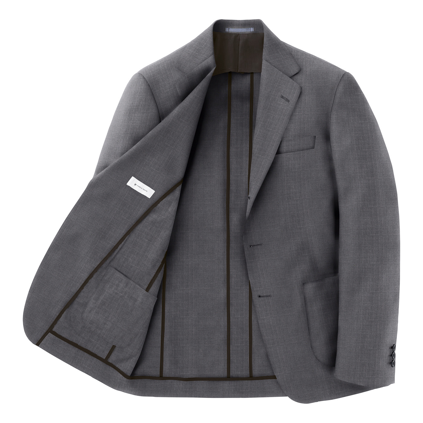 WASHABLE WOOL STRETCH ライトグレーツイルビジネスカジュアル 
