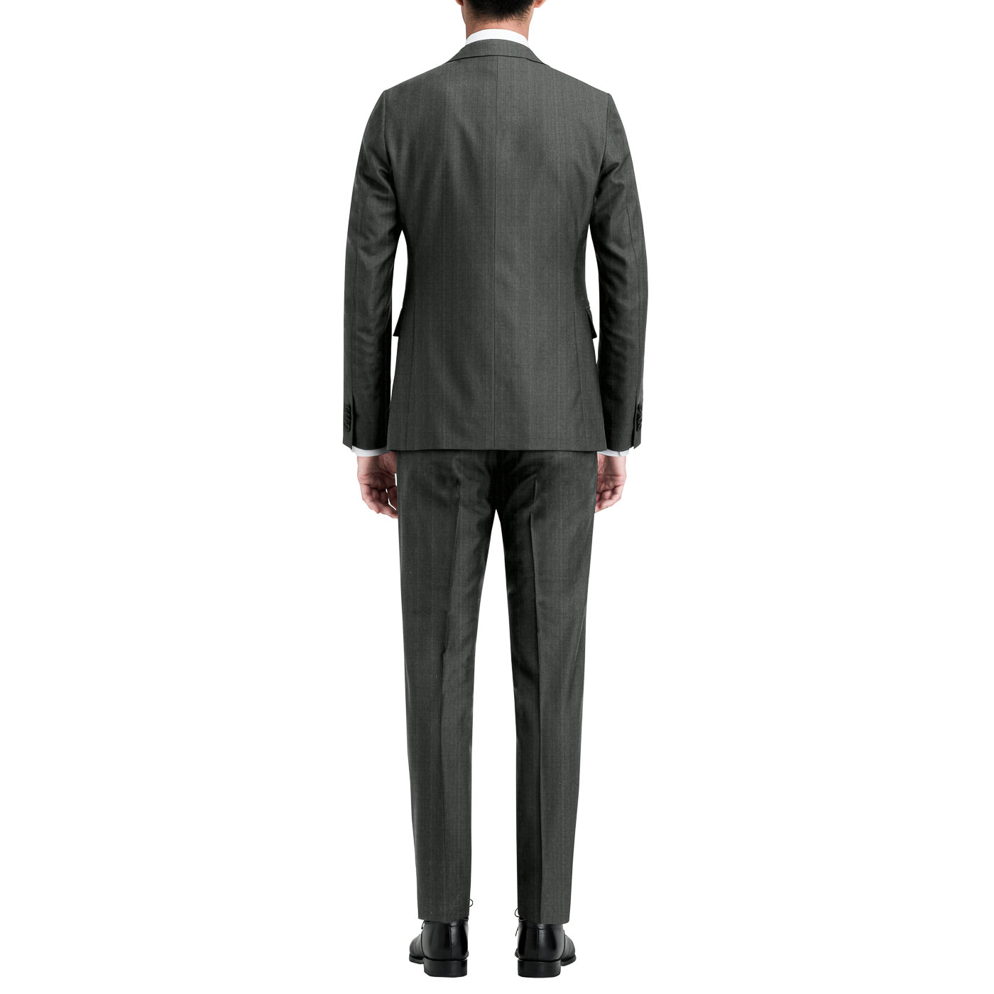 KUZURI SILK WOOL グレーシャドウワイドストライプツーピース