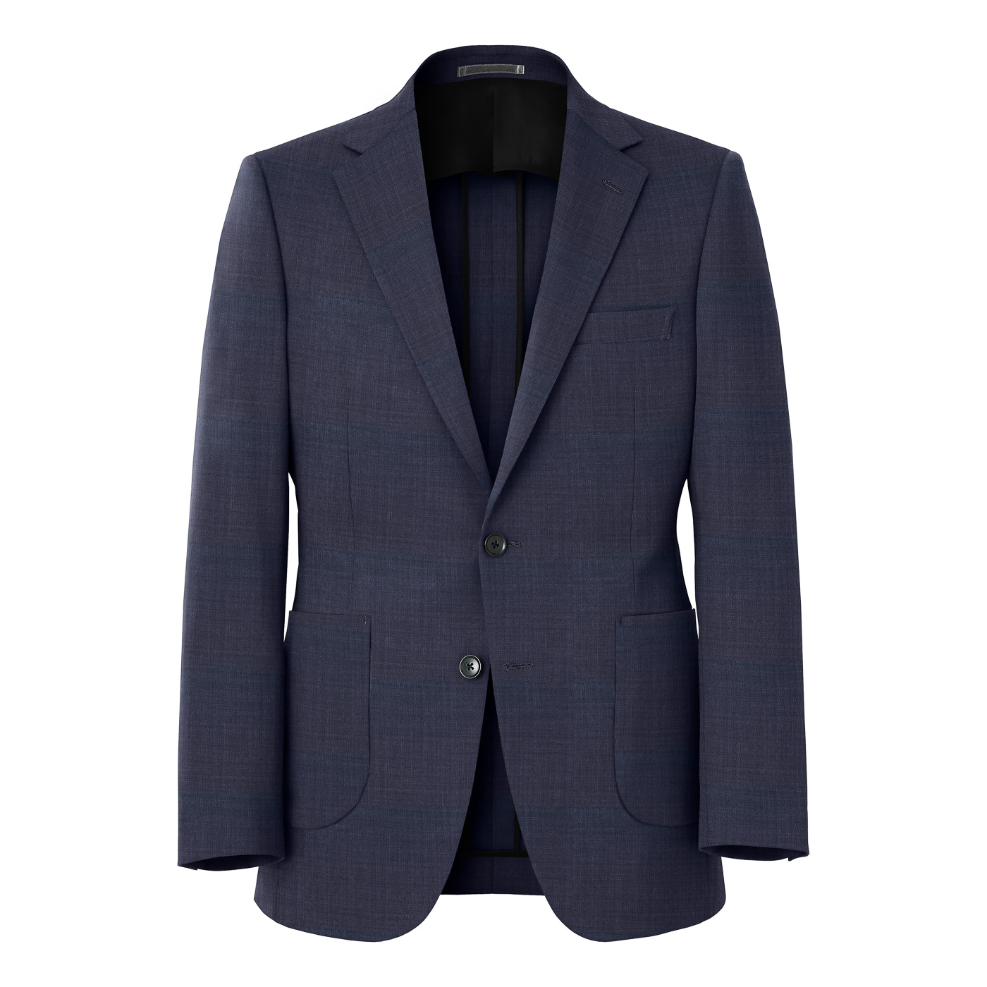 最安値に挑戦！ STRETCH LINEN LIKE パープルネイビーホップサックビジネス ジャケット・アウター