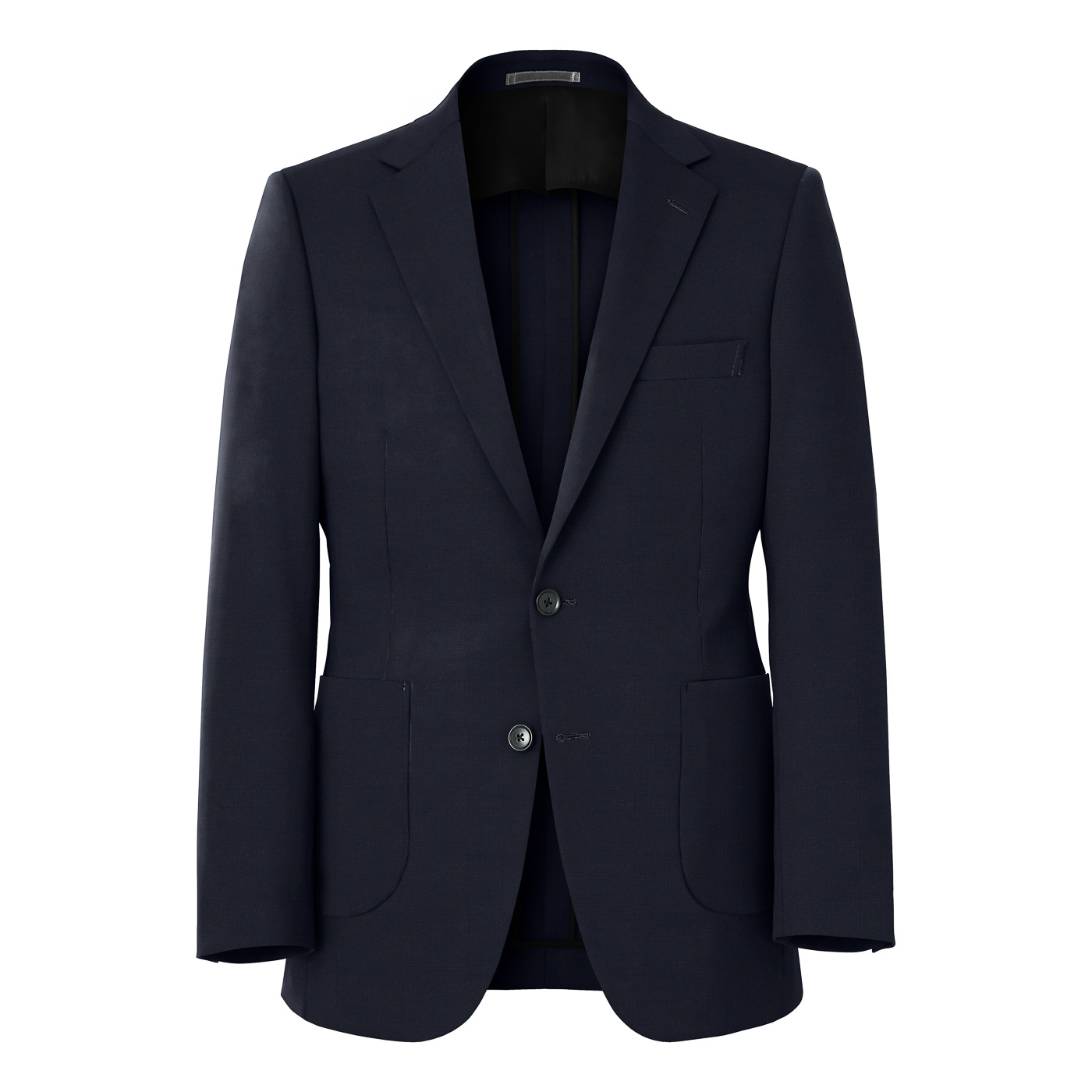 SUMMER WASHABLE WOOL ダークネイビーホップサックビジネスカジュアル 