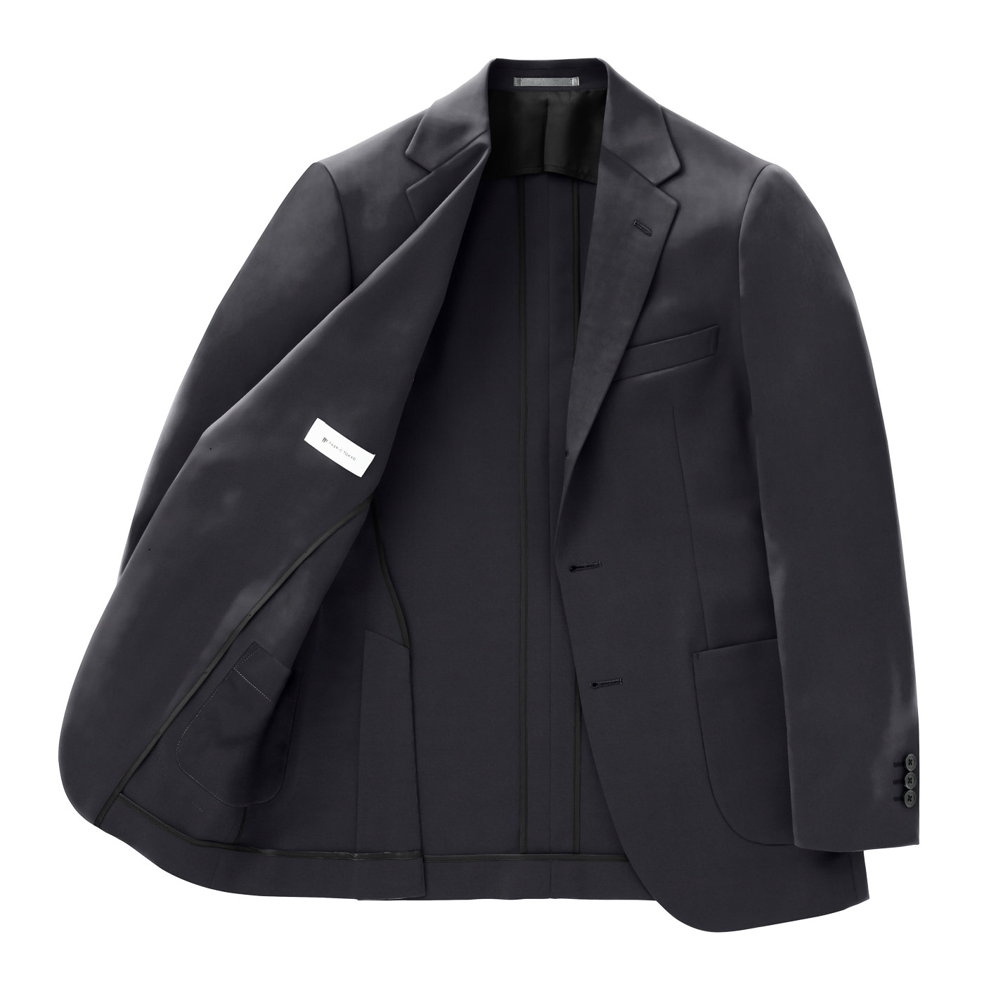 【新品未使用】qualite カリテ★エアーツイルコート★ダークネイビー★36 復活販売】SILKY AIR MATTE ダークネイビー無地ビジネス