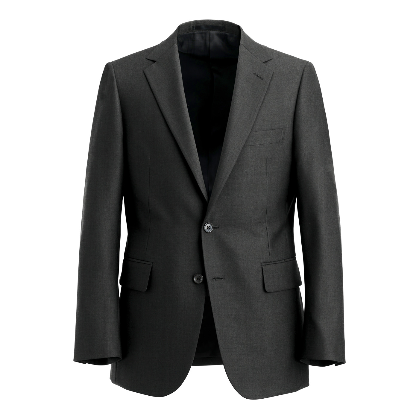 【美品】FABRIC TOKYO MODEL Xダークグレー無地ツーピーススーツ SMART CARE WOOL | FABRIC TOKYO | オーダースーツのFABRIC TOKYO