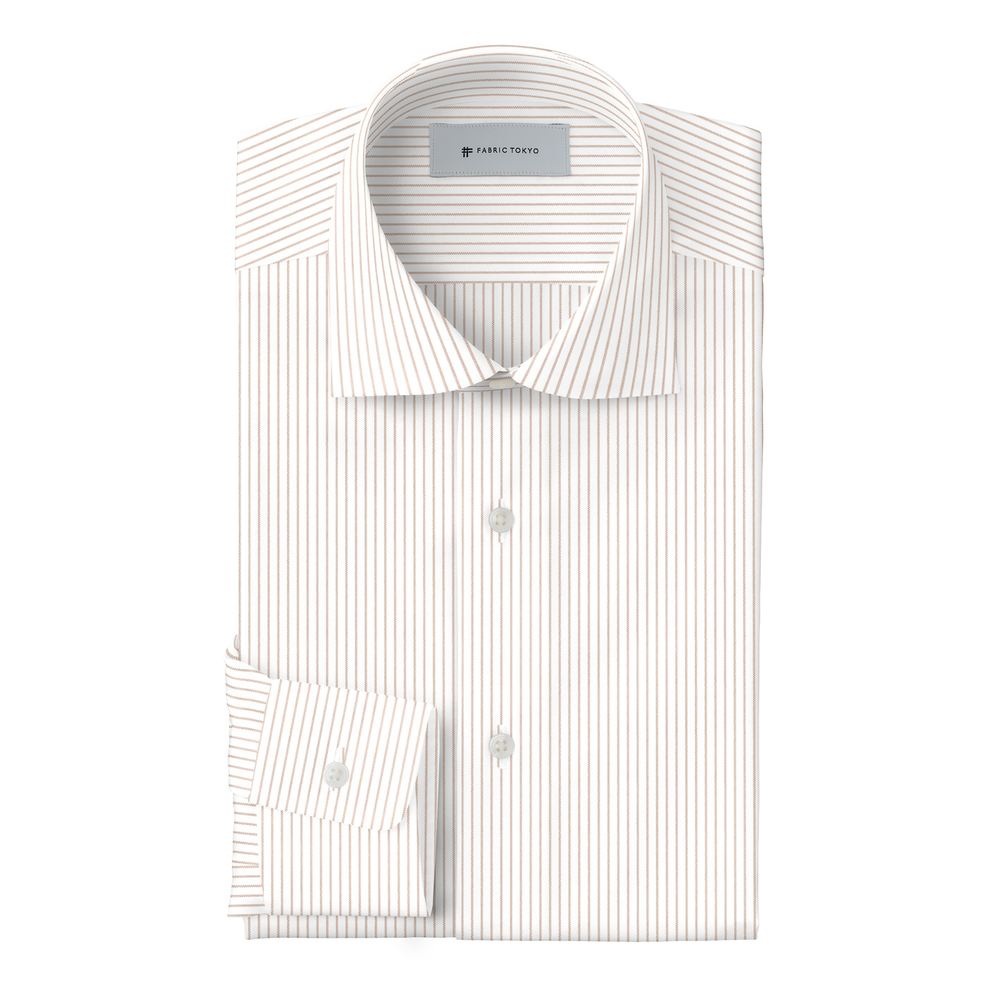 NON IRON QUICK DRY JERSEY ベージュピンストライプシャツ NON IRON QUICK DRY JERSEY ベージュピンストライプシャツ