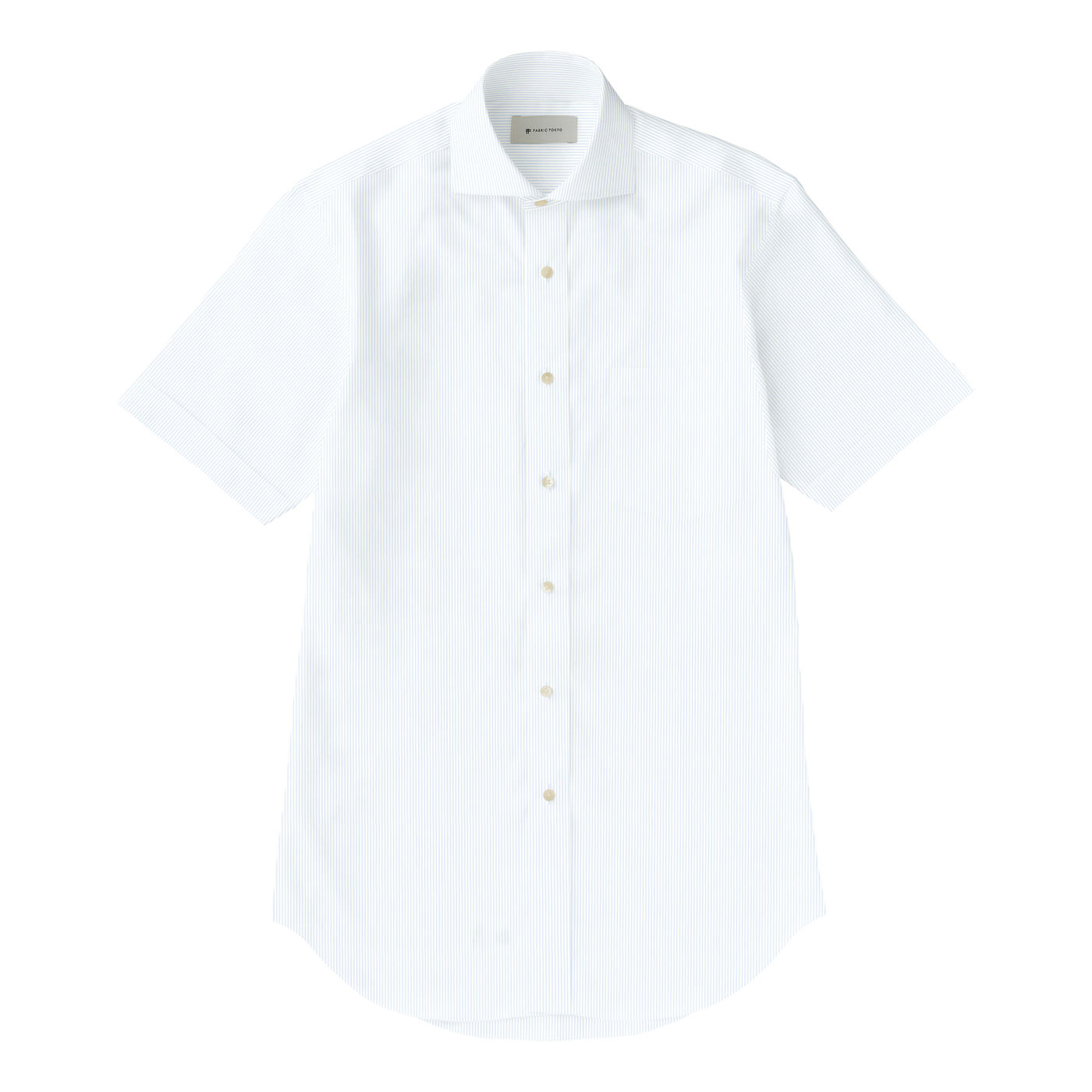 NON IRON QUICK DRY JERSEY サックスストライプ半袖シャツ