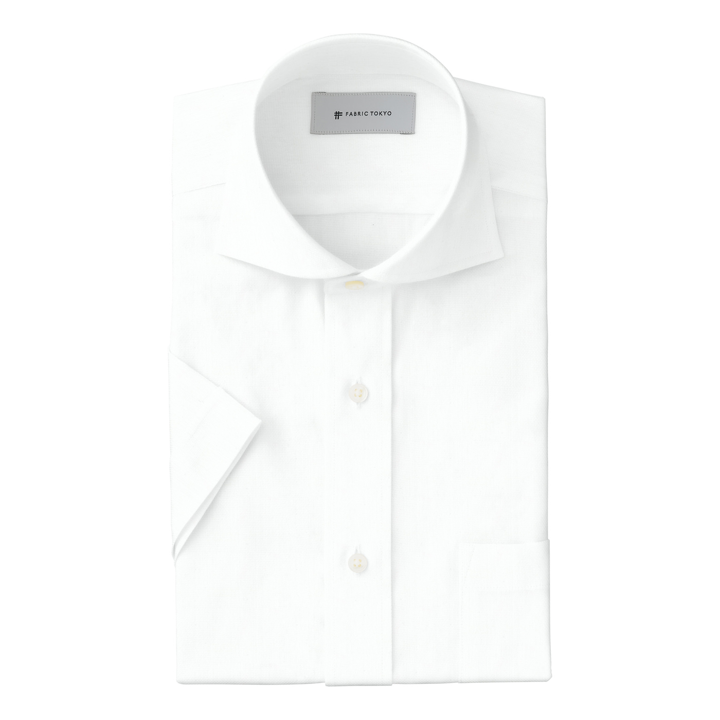 NON IRON COTTON BANSHU for FORMAL ホワイトブロード半袖シャツ