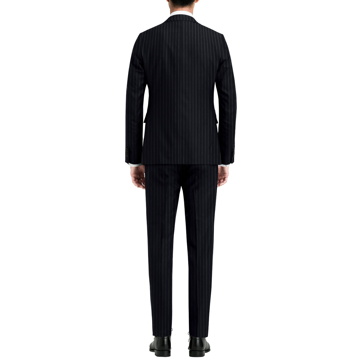 ZIGNONE PREMIUM WOOL ダークネイビーペンシルストライプスリーピース 