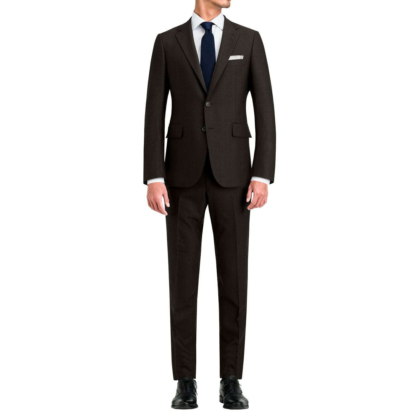 FLX WOOL ダークブラウングレンチェックツーピーススーツ