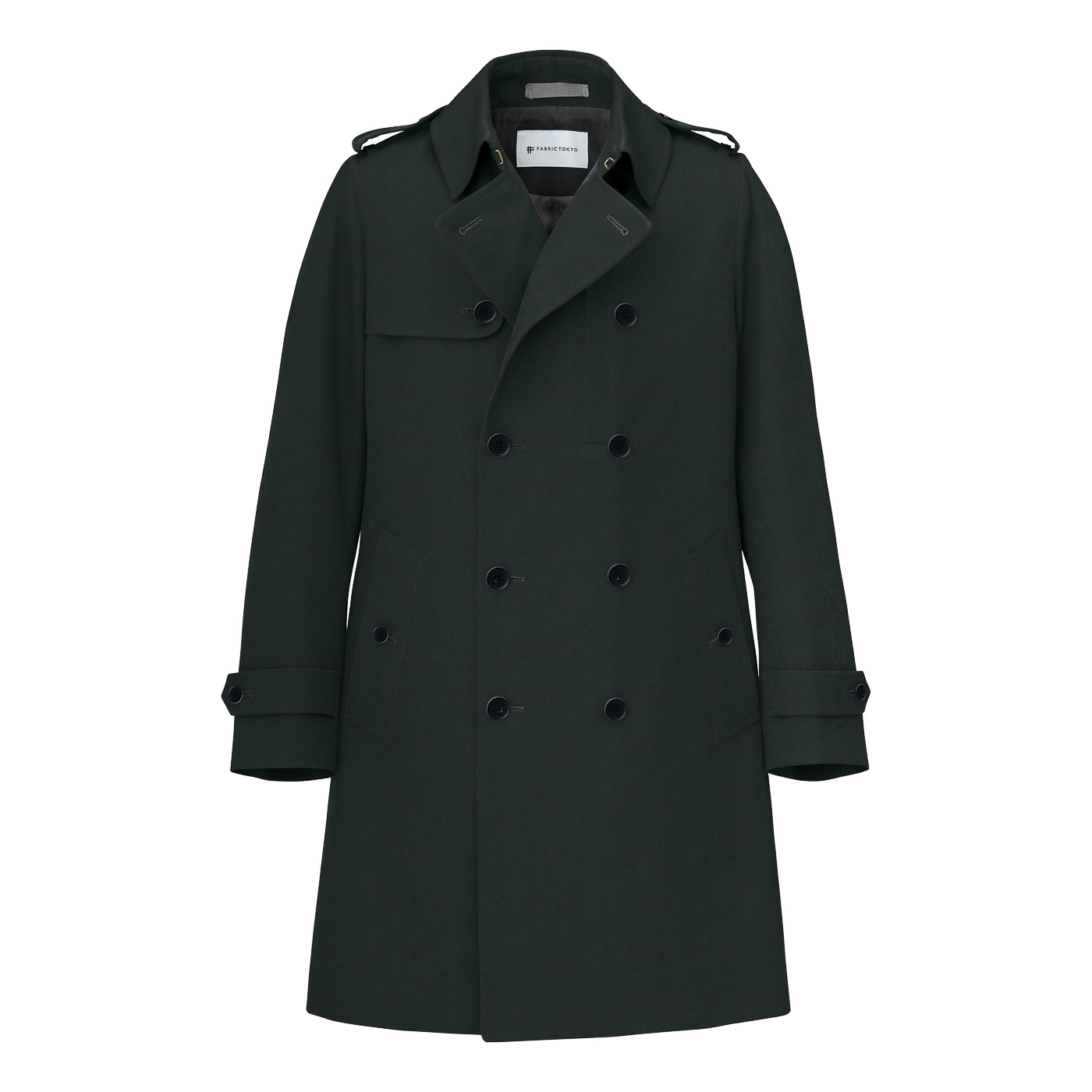 WORSTED FLANNEL グレー無地トレンチコート | FABRIC TOKYO 