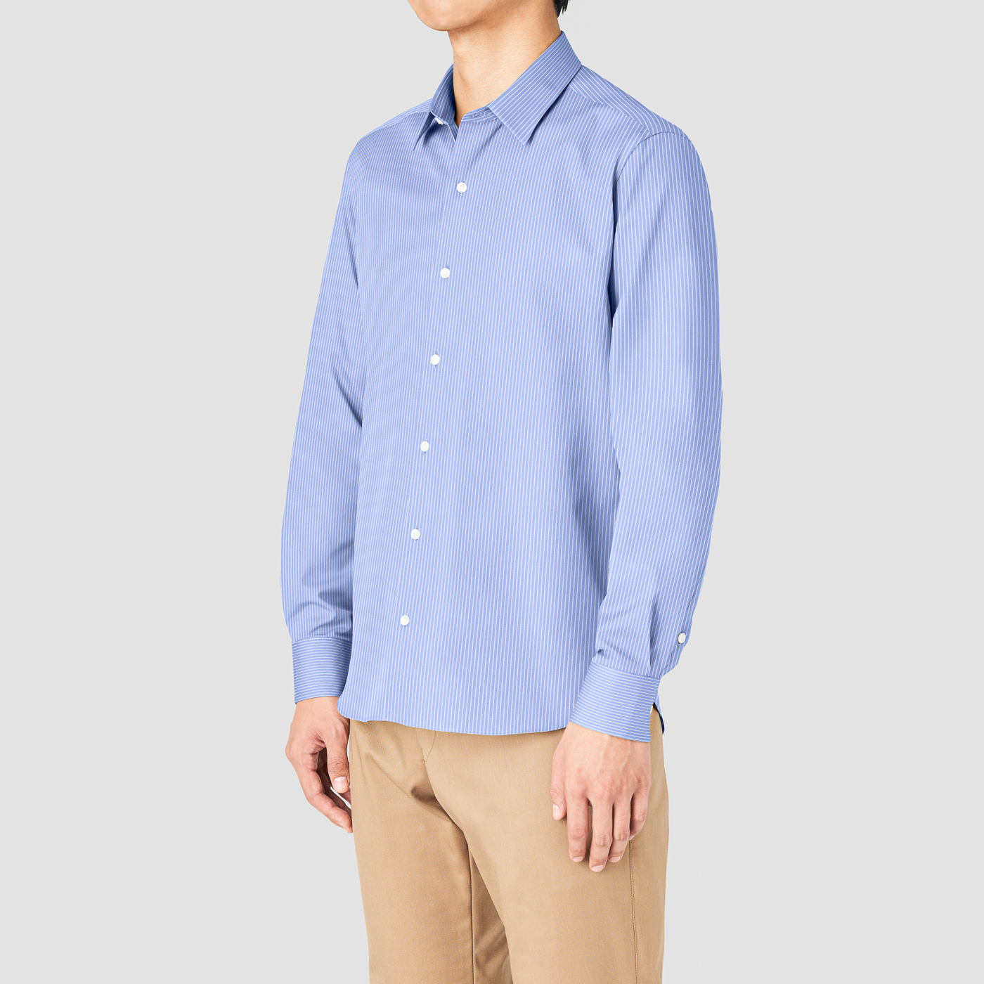 人気メーカー・ブランド NON IRON サックスクラスターストライプ JERSEY DRY QUICK トップス