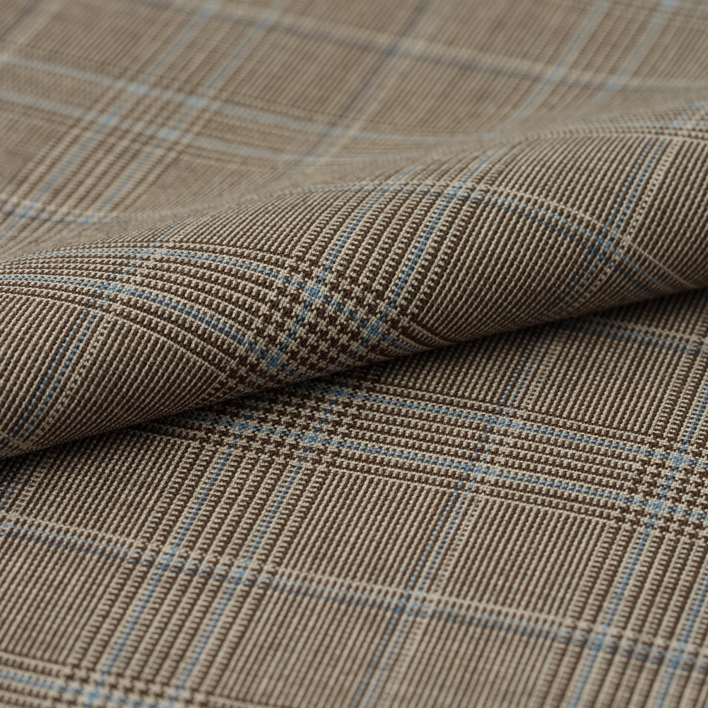 COOLMAX WOOL ベージュグレンチェックベスト | FABRIC TOKYO