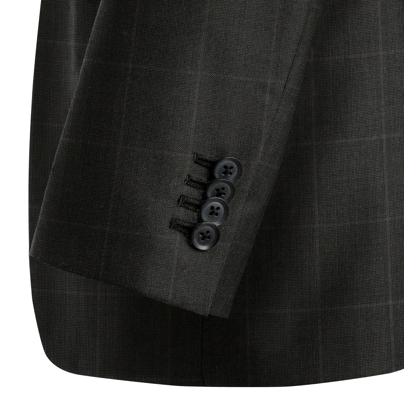 COOLMAX WOOL ダークグレーウィンドウペーンツーピーススーツ COOLMAX WOOL ダークグレーウィンドウペーンツーピーススーツ