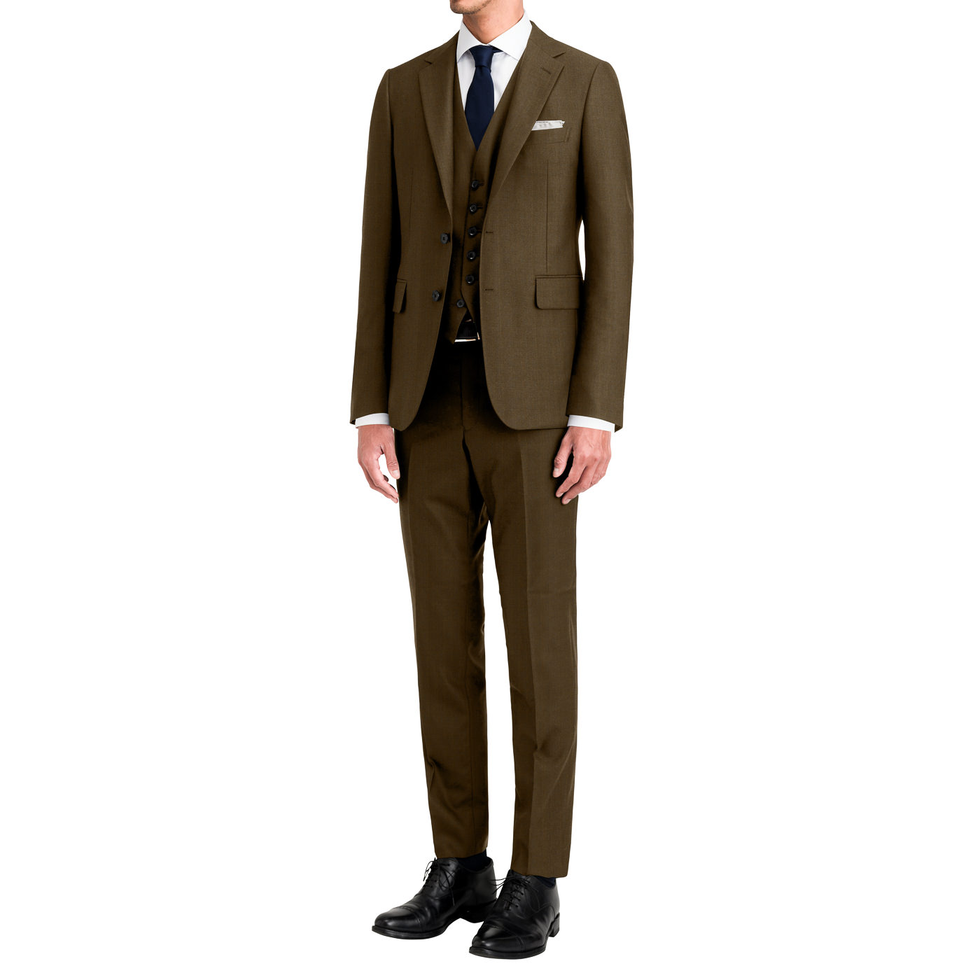 激安挑戦！！ OLIVEIRA PAULO STRETCH ライトブラウンツイル FABRIC PREMIUM スーツ