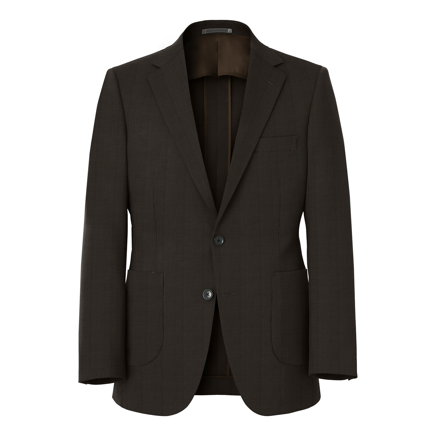 ファブリックトウキョウ　ダークブラウン ウール混合 スーツ 2ボタンジャケット BLACK FORMAL しなやかウール 冠婚葬祭 通年ツーピーススーツ