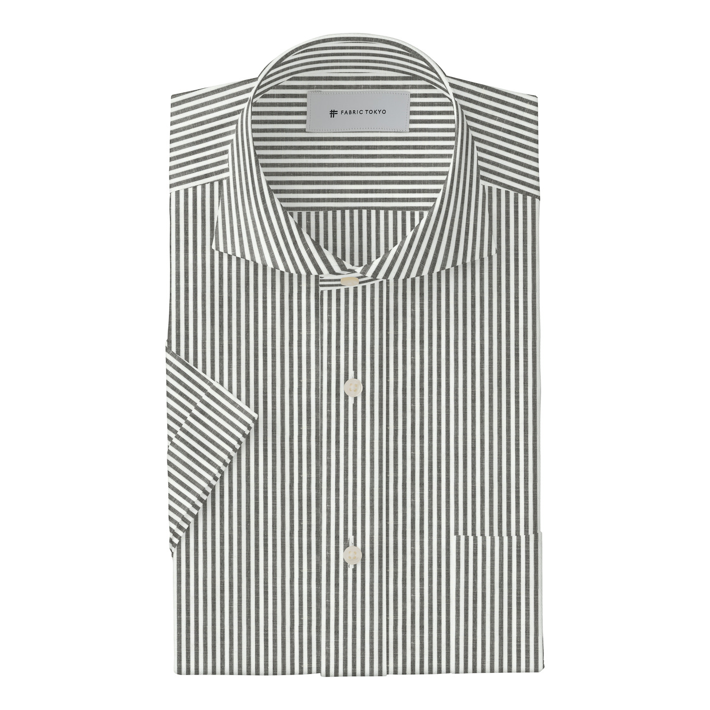 OBSIDIAN ホワイト 半袖シャツ P・100/2 BROAD SHORT SLV MANY BUTTONS SHIRT(S White): power