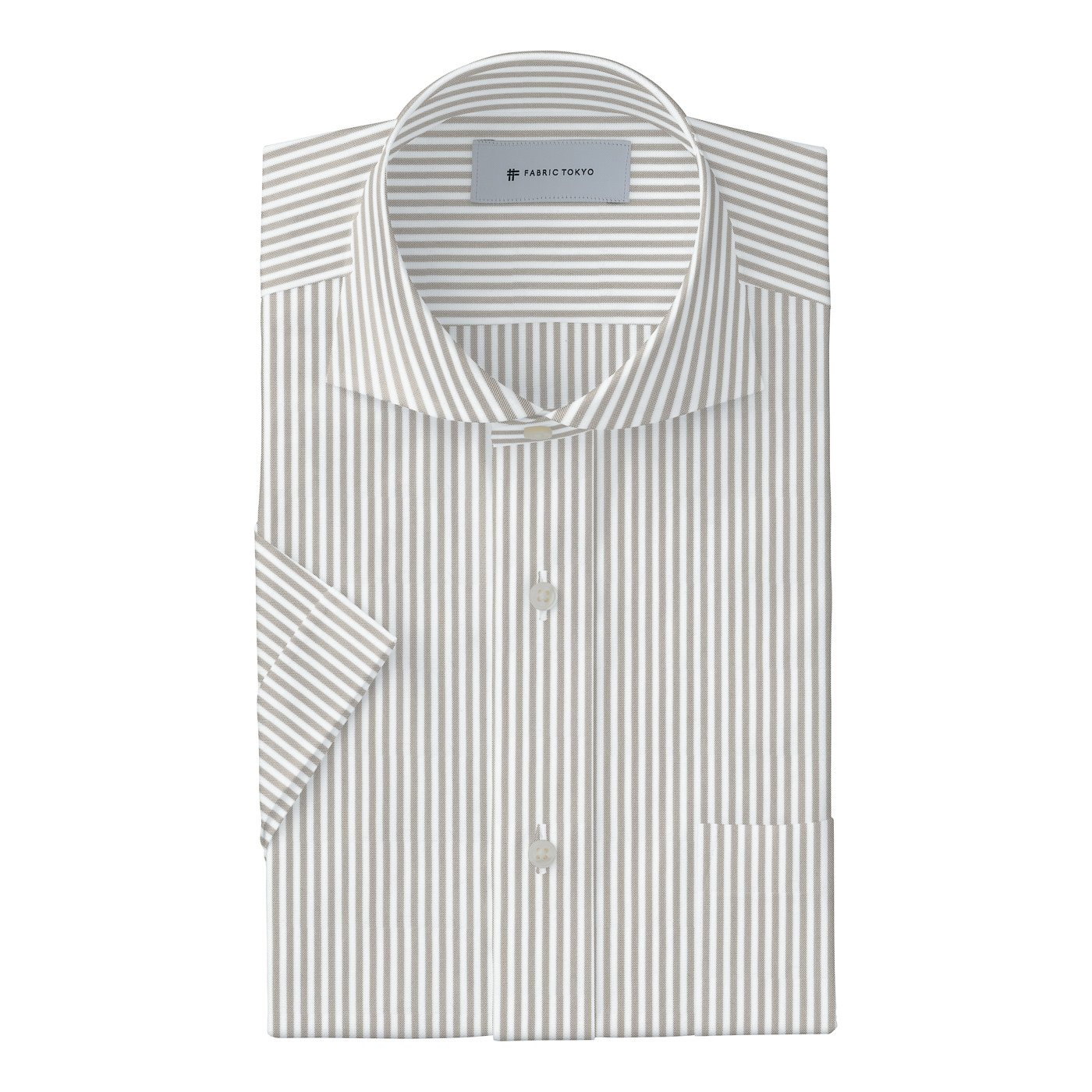 NON IRON QUICK DRY JERSEY ブラウンロンドンストライプ半袖
