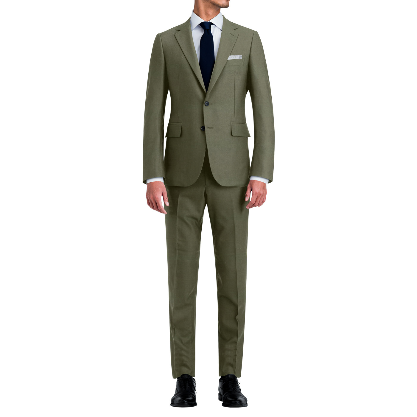 KUZURI PREMIUM SILK WOOL ブルーチンツツーピーススーツ