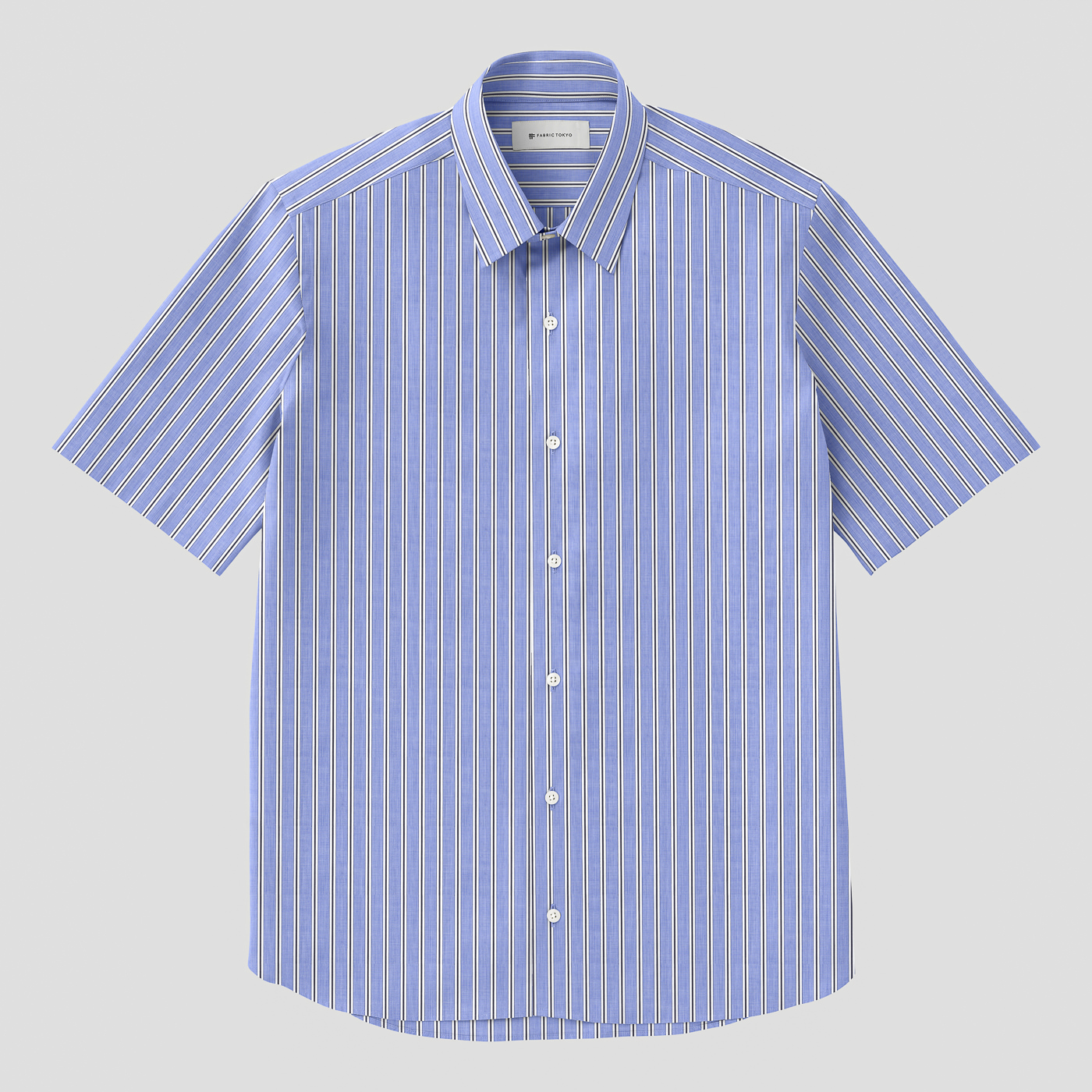 THOMAS MASON PREMIUM COTTON ブルーハケメストライプカジュアル