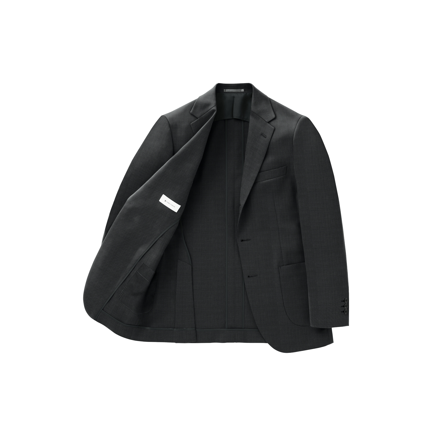 WASHABLE WOOL STRETCH ブルーグレーツイルビジネスカジュアル