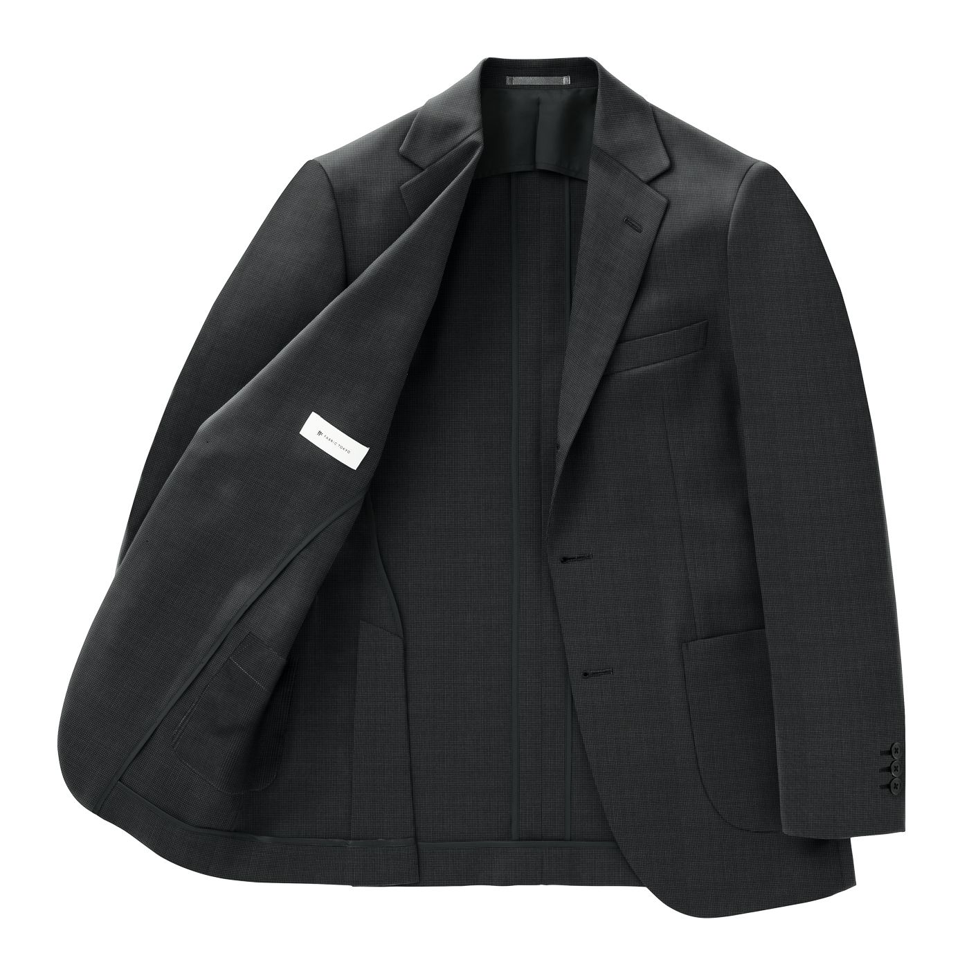 ENTRY TECH WOOL チャコールグレー千鳥ビジネスカジュアル