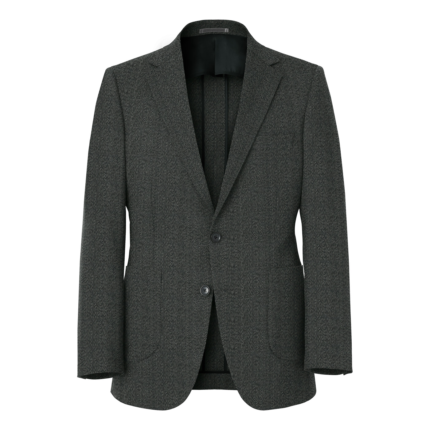 SHETLAND WOOL TWEED by BISHU チャコールグレーピンヘッド