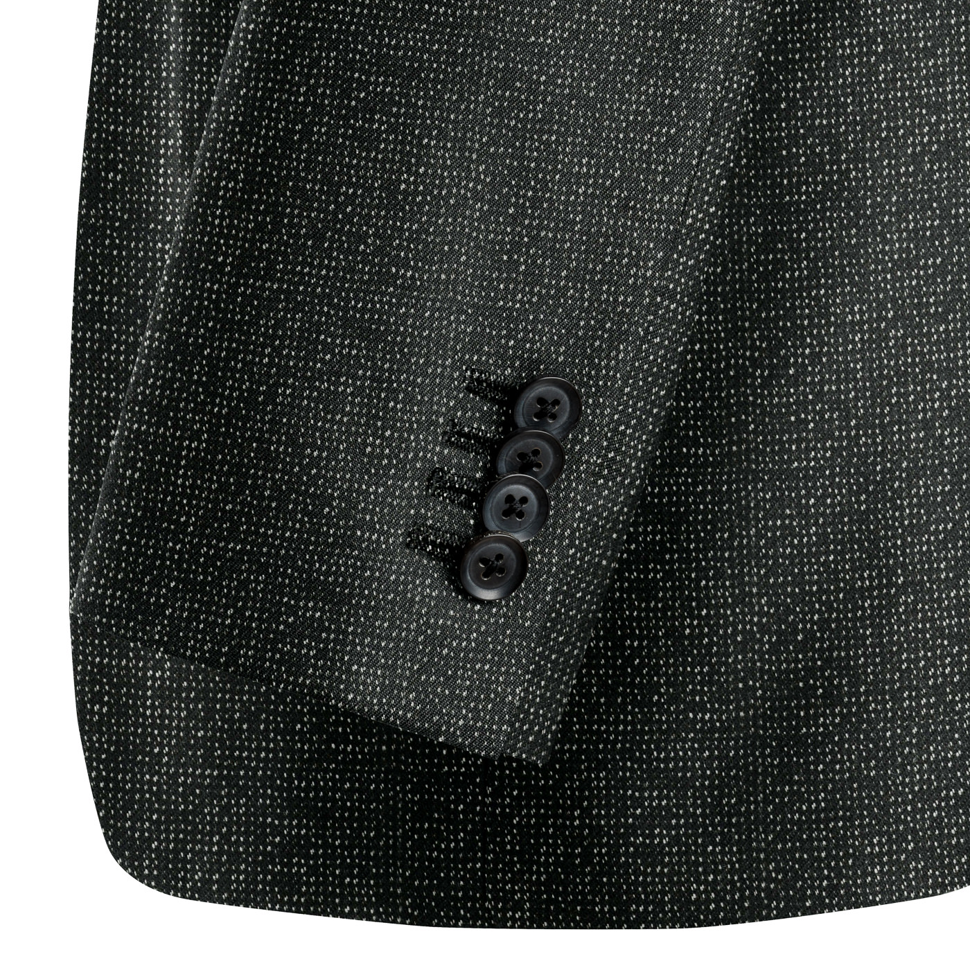 SHETLAND WOOL TWEED by BISHU チャコールグレーピンヘッド