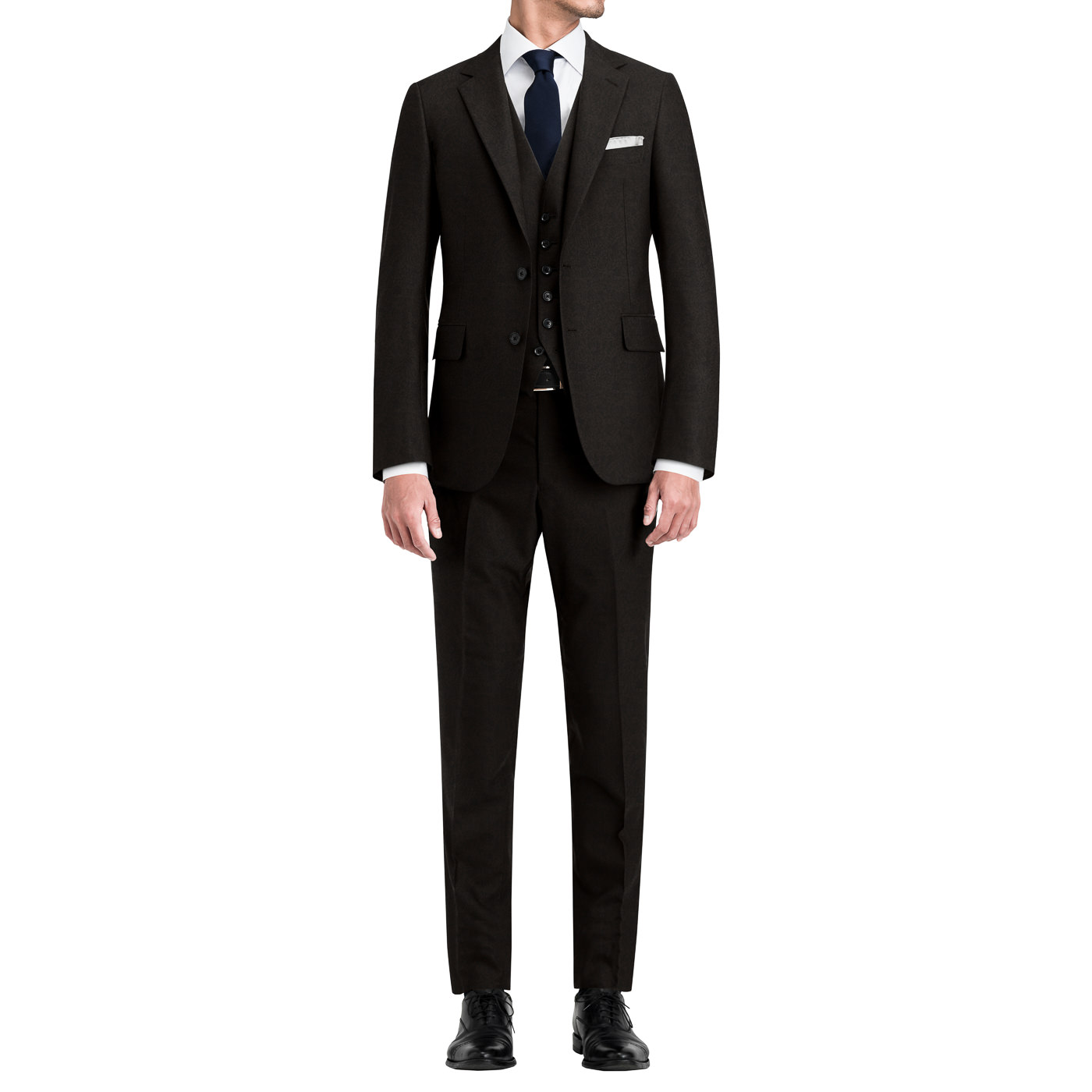 FORMAL JACQUARD ブラウンペイズリースリーピーススーツ