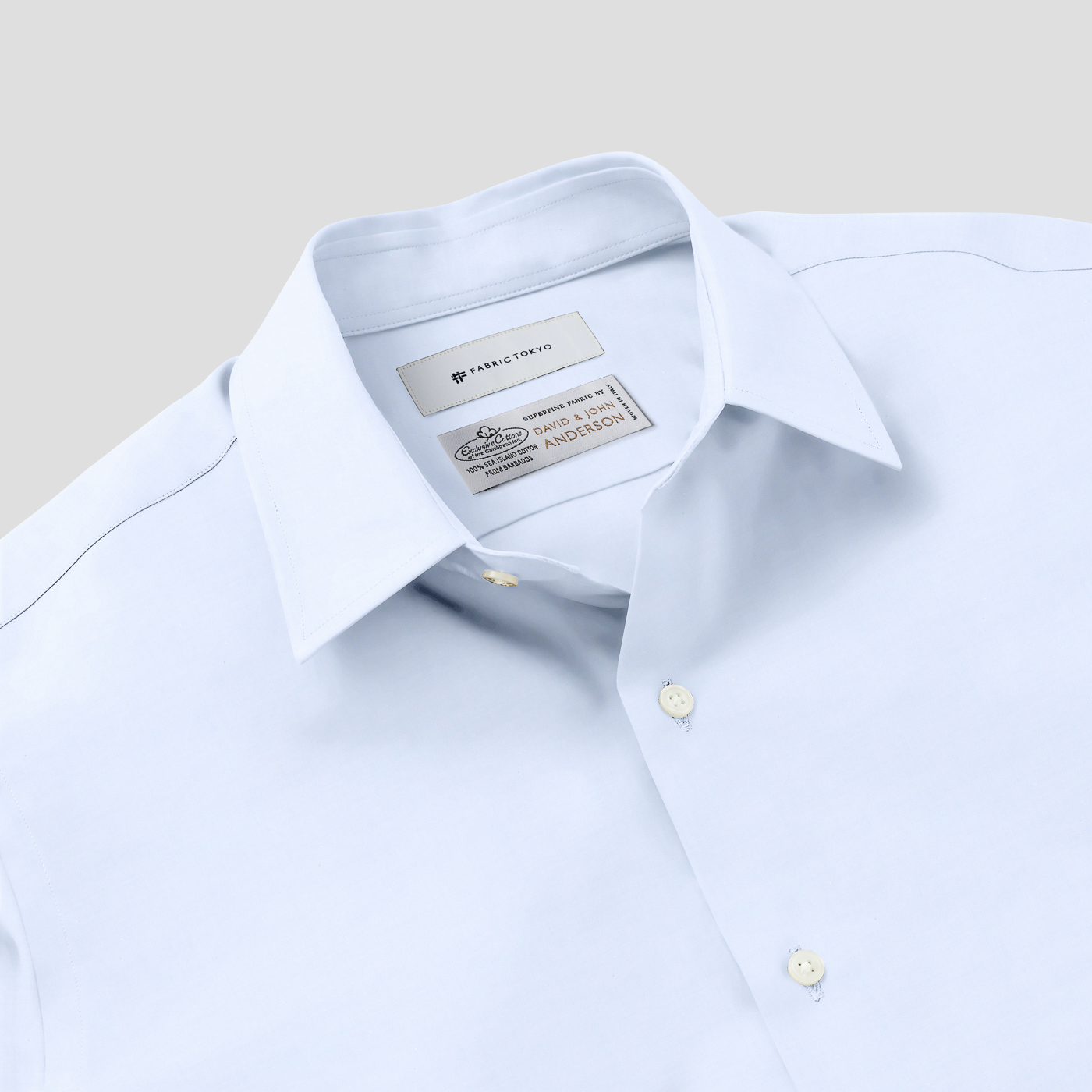 DAVID AND JOHN ANDERSON SEA ISLAND COTTON サックスブロード