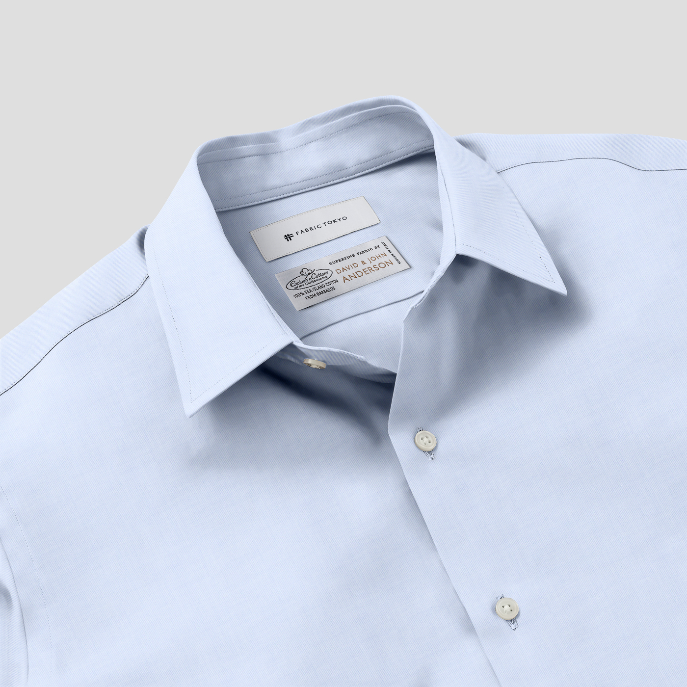 限定品 MHL DAVID&JOHN ANDERSON シーアイランドコットン DAVID AND JOHN ANDERSON SEA ISLAND COTTON ホワイトツイル