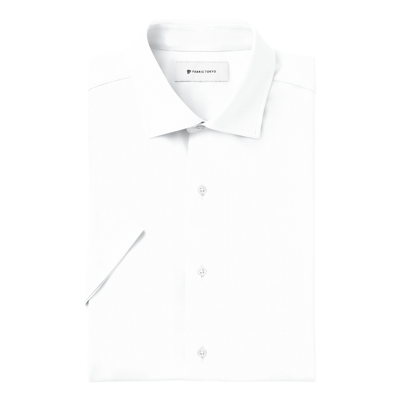 NON IRON COTTON BANSHU for FORMAL ホワイトブロード半袖シャツ
