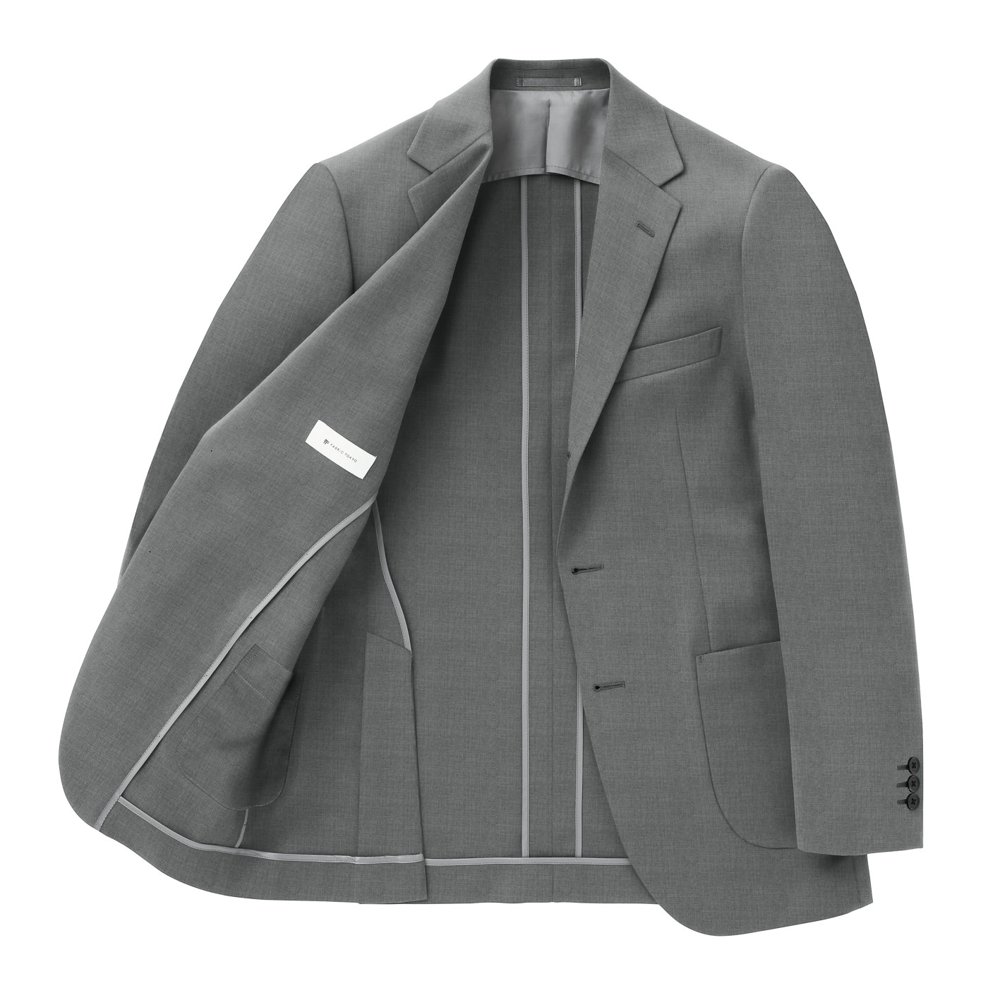 COMBAT WOOL STRETCH グレー平織り無地ビジネスカジュアル COMBAT WOOL STRETCH グレー平織り無地ビジネスカジュアル