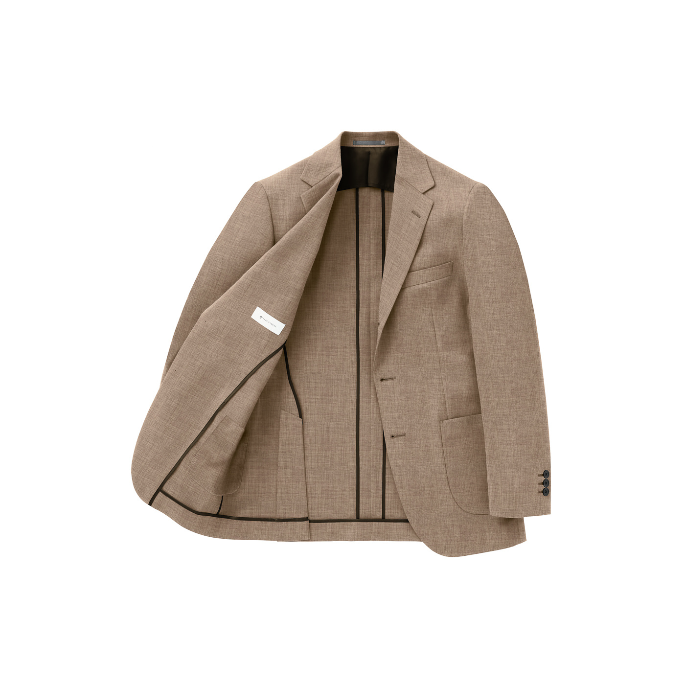 STRETCH LINEN LIKE ベージュ平織り無地ビジネスカジュアル