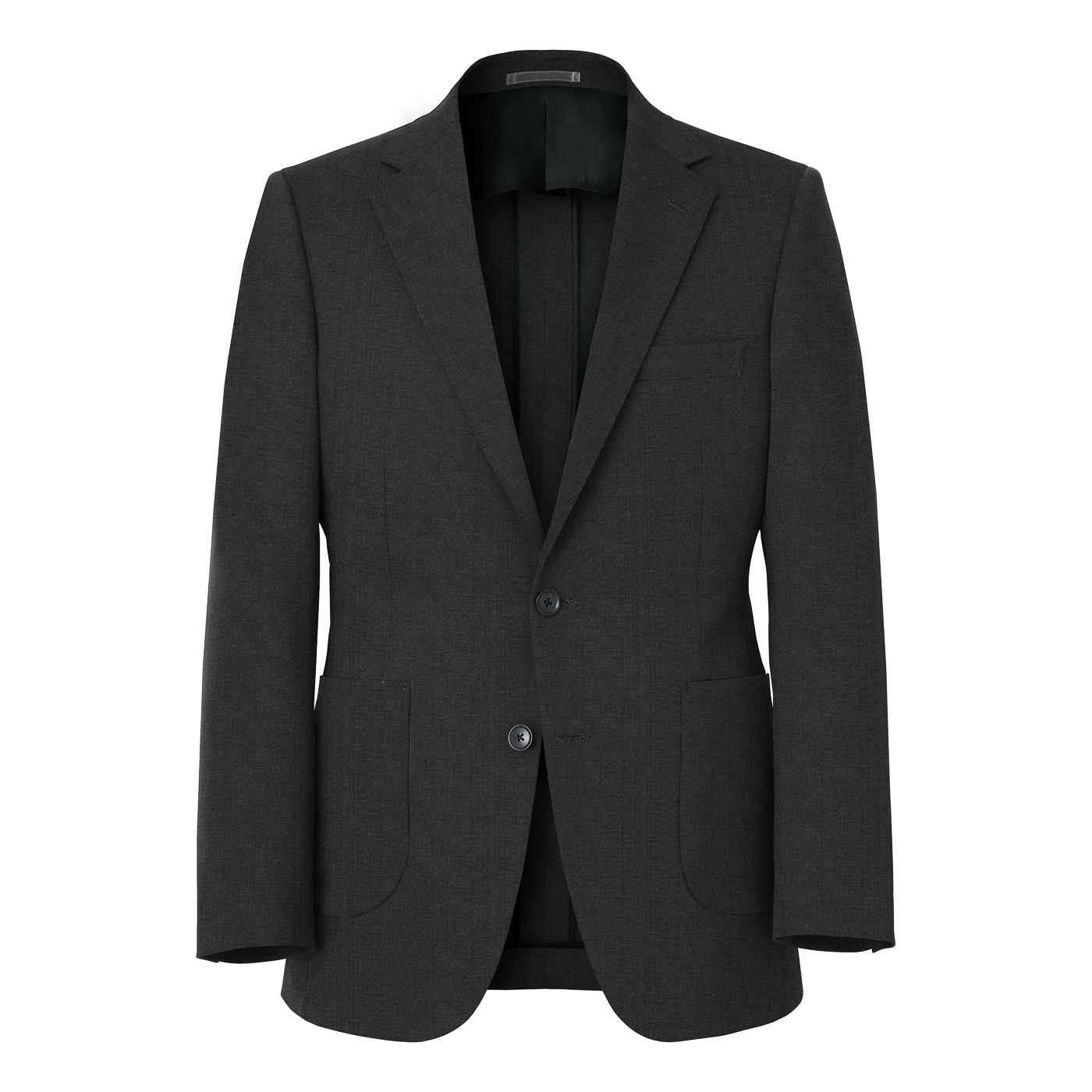 COOLMAX WOOL チャコールグレー平織り無地ビジネスカジュアル COOLMAX WOOL チャコールグレー平織り無地ビジネスカジュアル