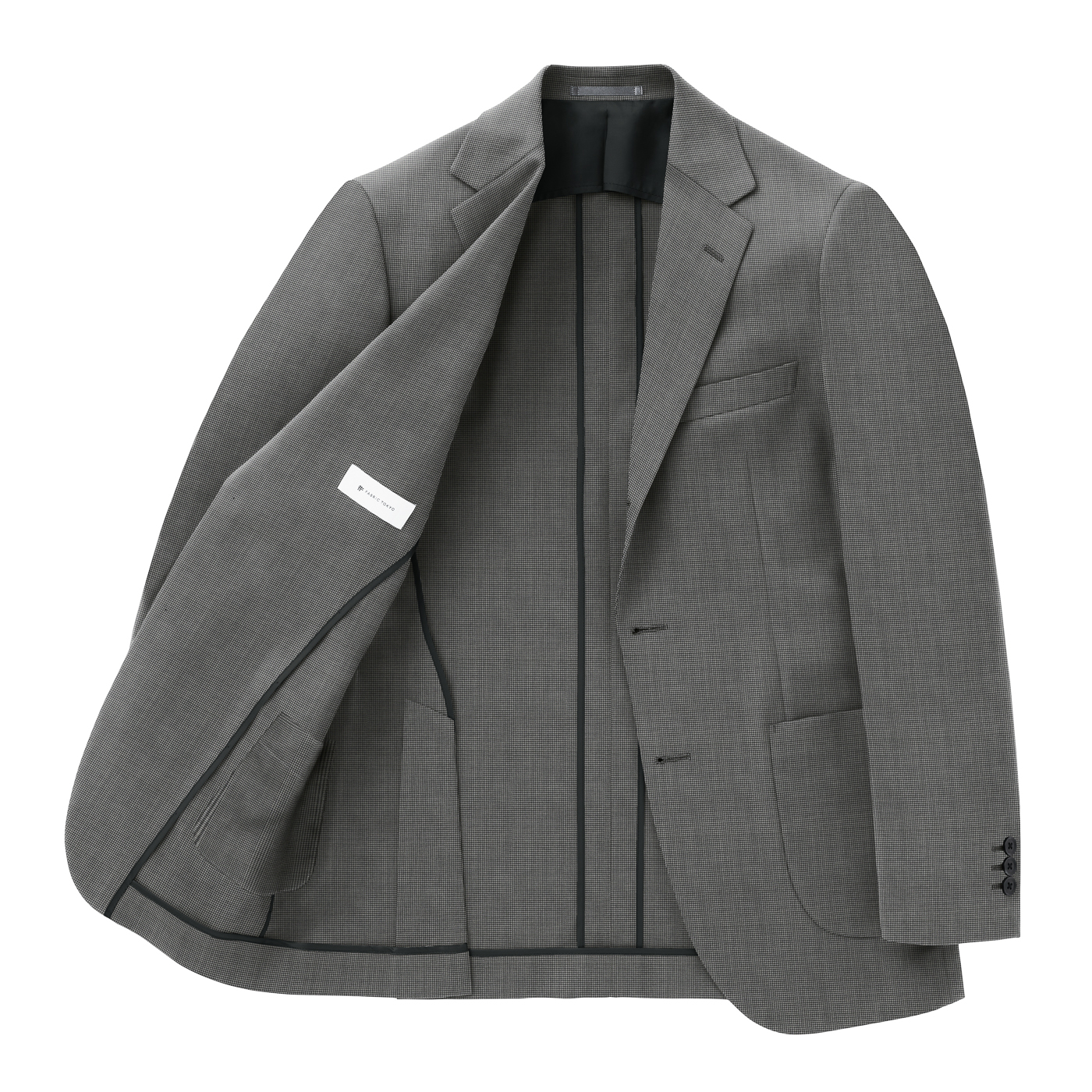 COOLMAX WOOL ダークグレー千鳥ビジネスカジュアルセットアップ