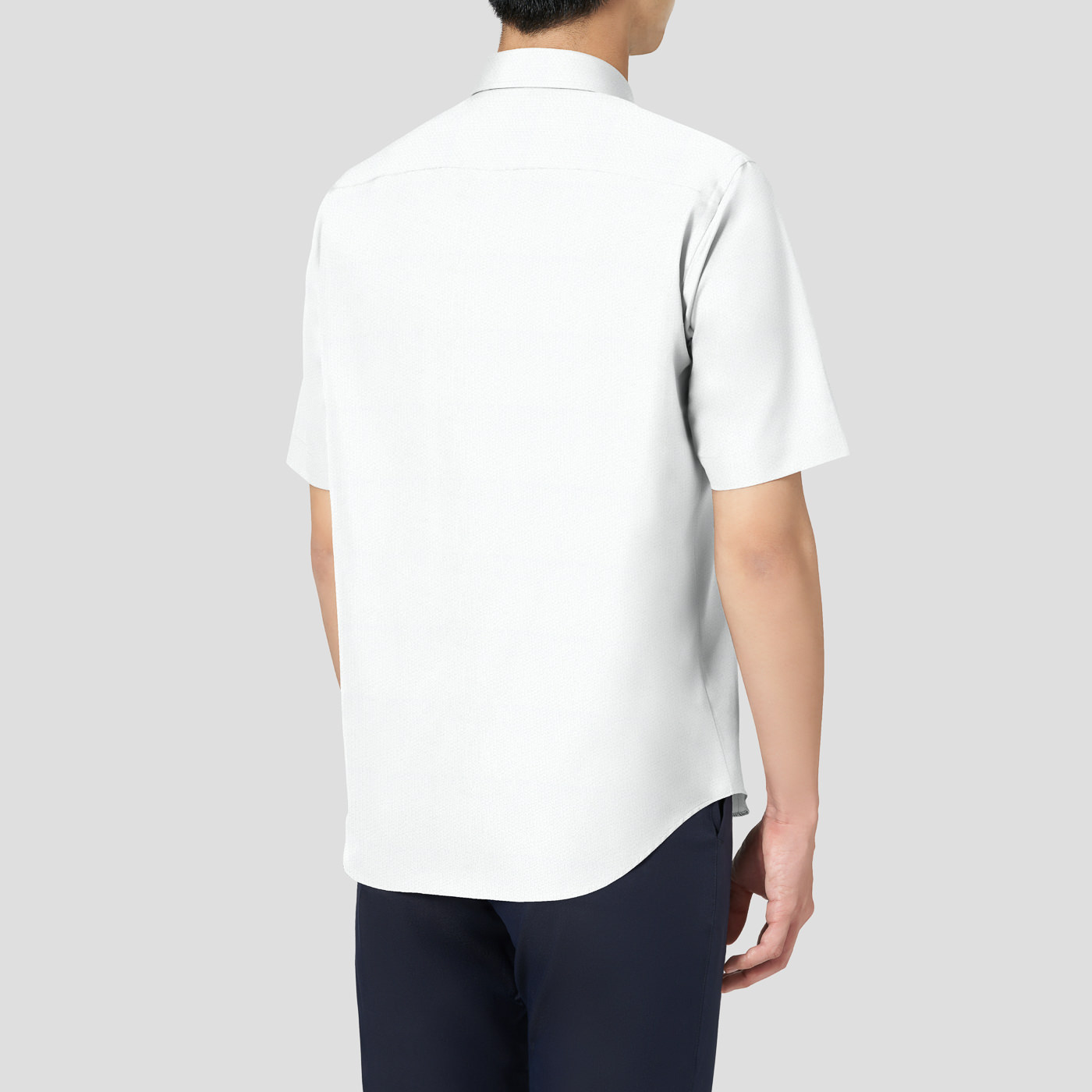 COOLMAX STRETCH SEERSUCKER ホワイトストライプタックアウト半袖 