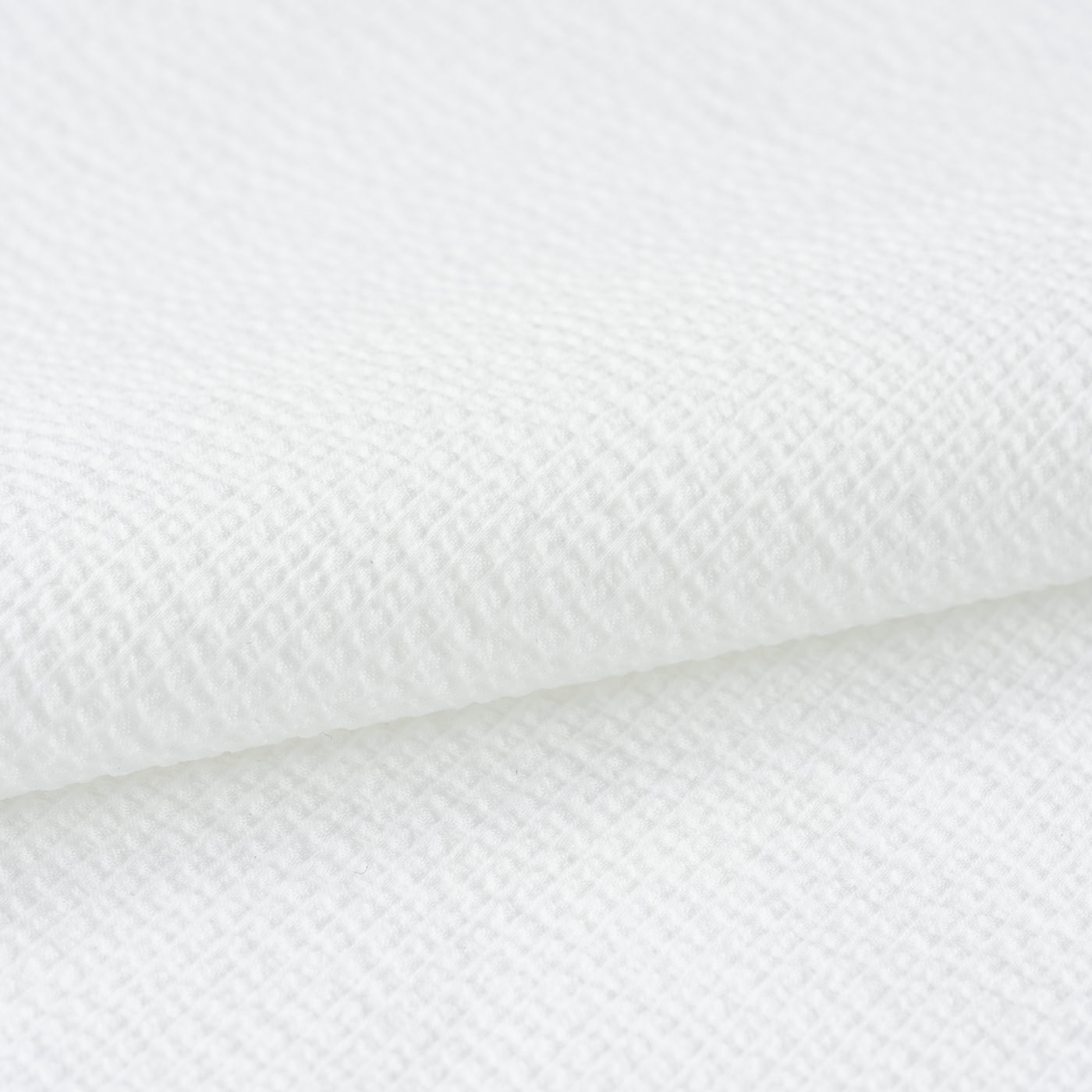 ホワイトストライプコットン半袖シャツ COOLMAX STRETCH SEERSUCKER ホワイトストライプカジュアル半袖