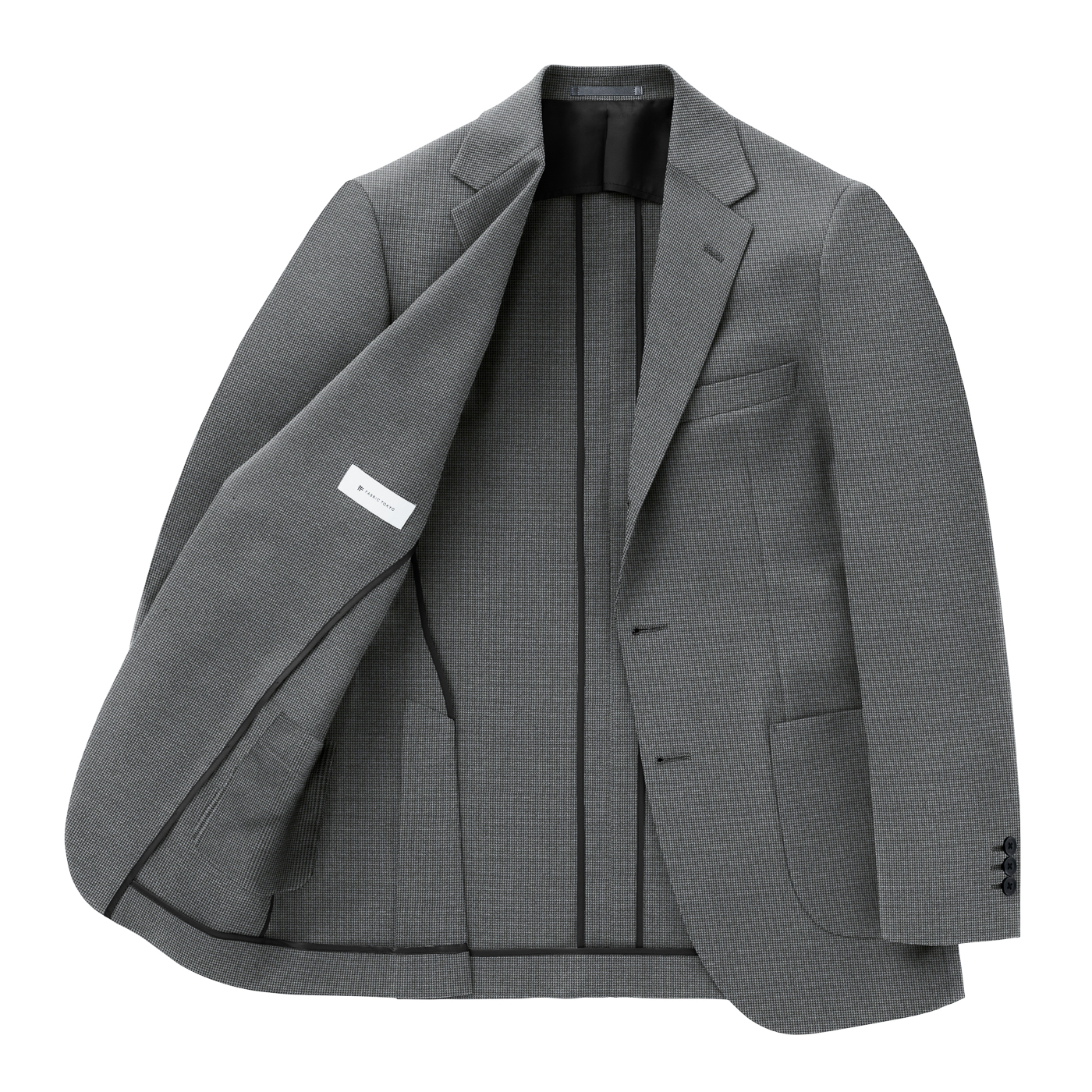 t.japan knit jacket グレー ICE JERSEY グレー千鳥ビジネスカジュアルジャケット | FABRIC TOKYO