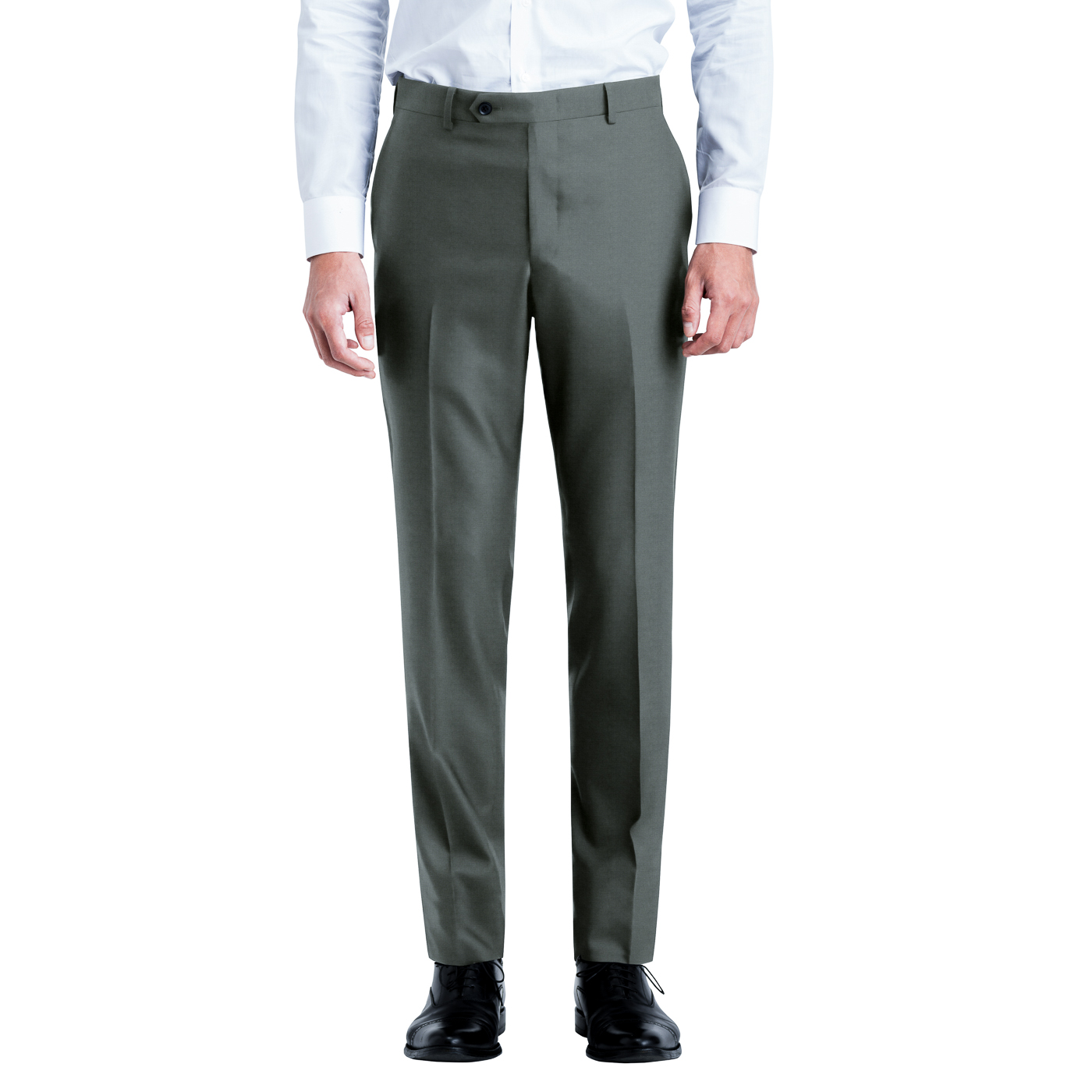STRETCH LINEN グレーミント平織り無地ビジネスカジュアル