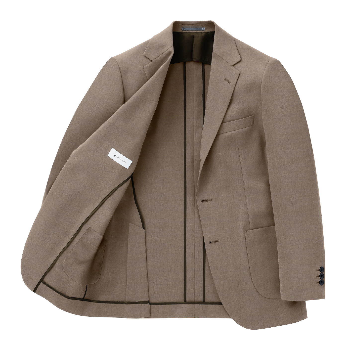 美品 FABRIC TOKYO セットアップ 裏地パープル 洗濯可 ブルー系M