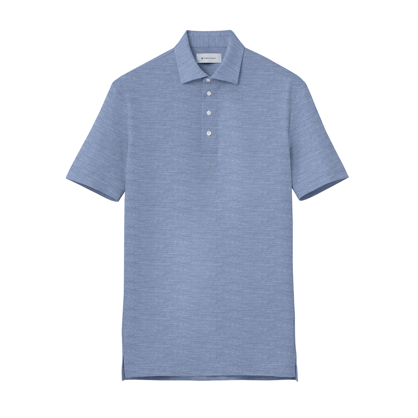 COOLMAX POLO サックスハニカムニットポロシャツ（半袖